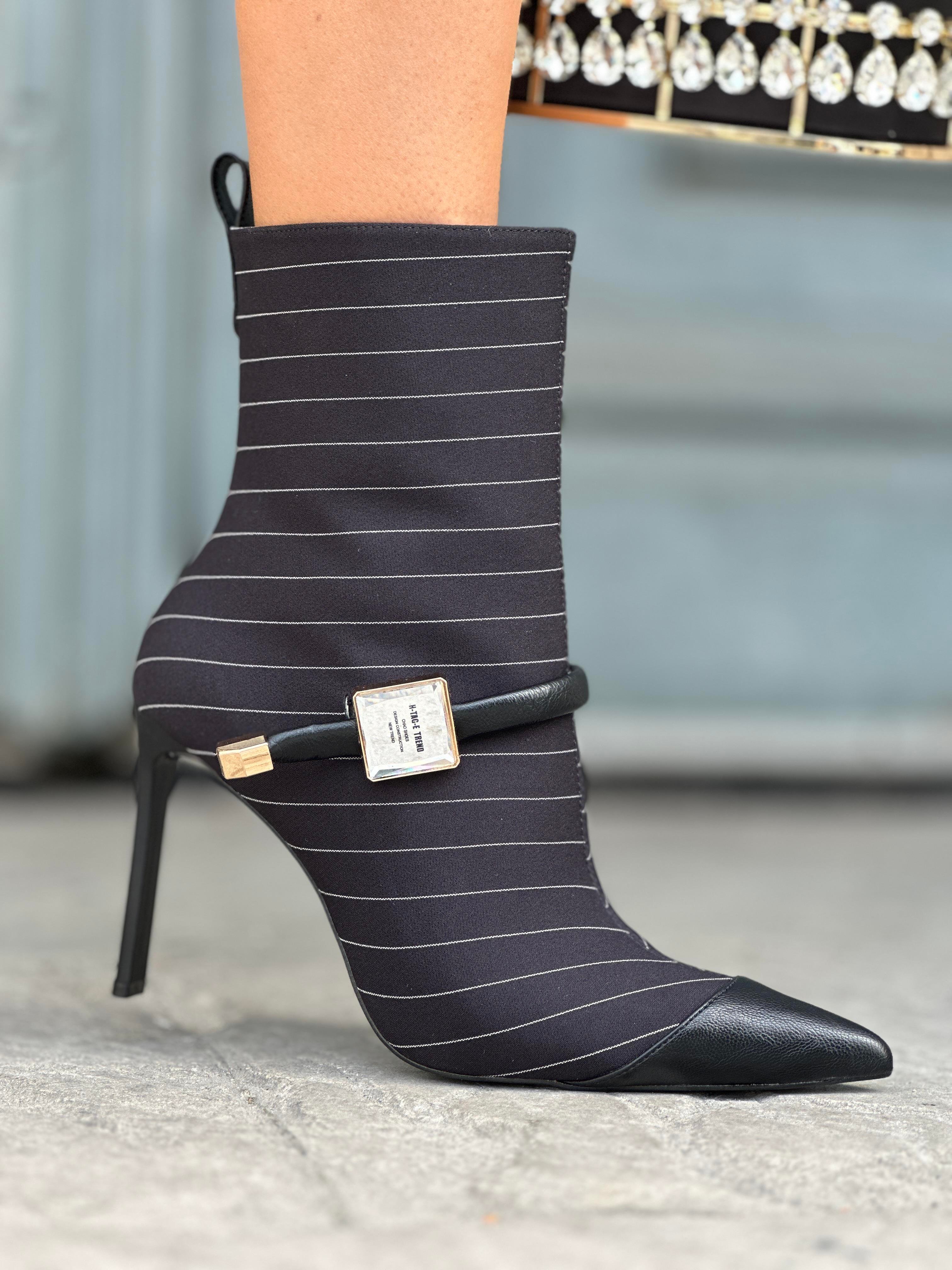 Busne İnce Topuklu Bot Lacivert - BOT