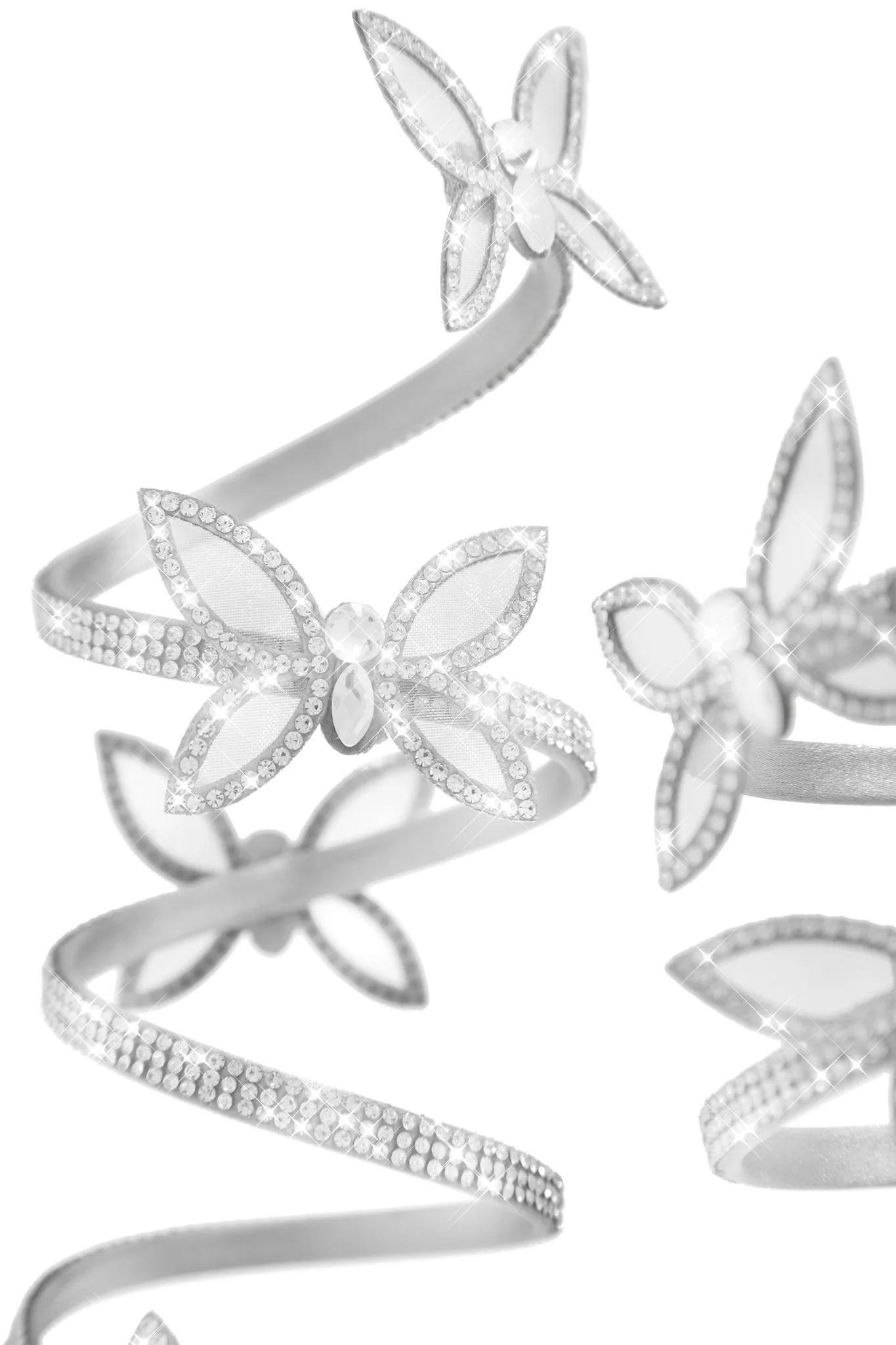 Butterfly İnce Topuklu Ayakkabı Gümüş - KADIN AYAKKABI