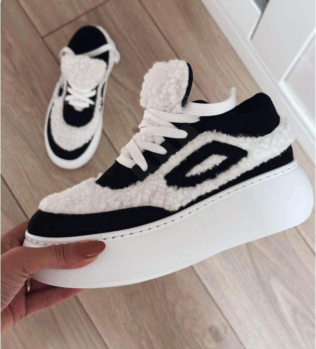 Cameli Yünlü Sneaker Siyah - KADIN AYAKKABI
