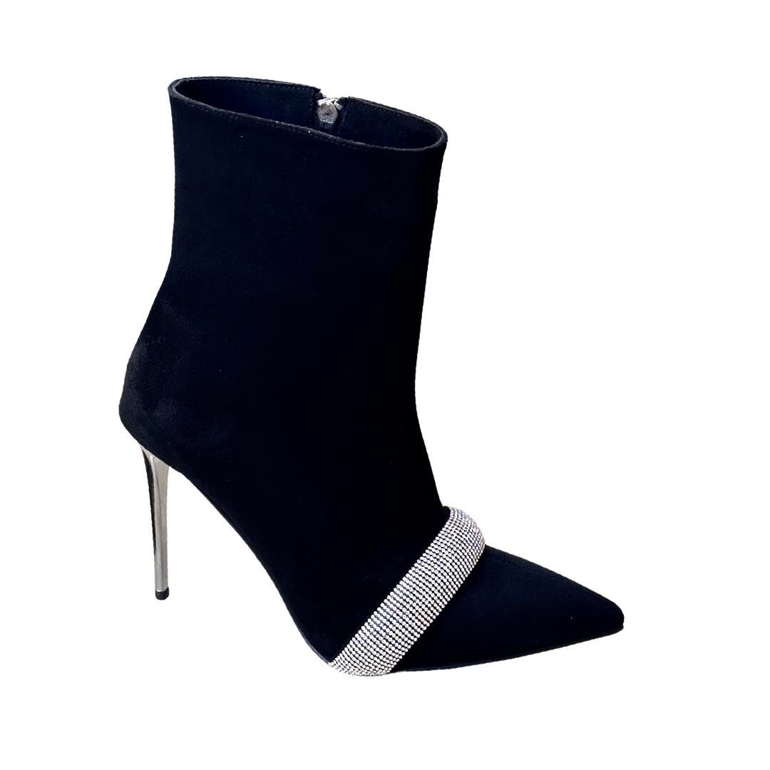 Casey Taşlı Süet Bot Siyah - KADIN AYAKKABI