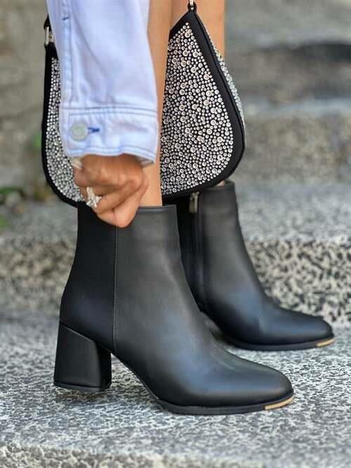 Cass Bot Siyah - Topuklu Bot