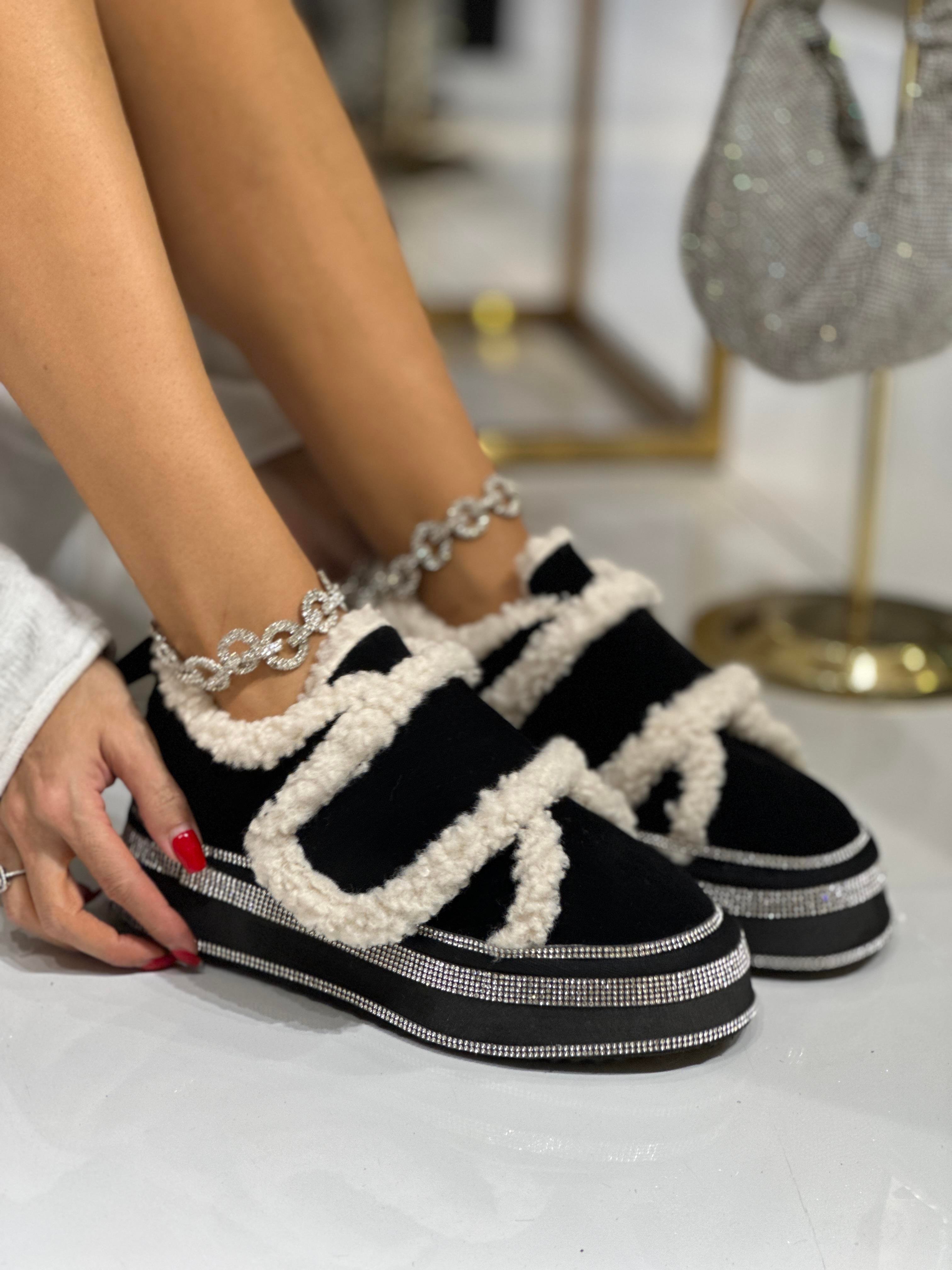 Champion Kristal Taşlı Bot Siyah - ANKLE BOOTS