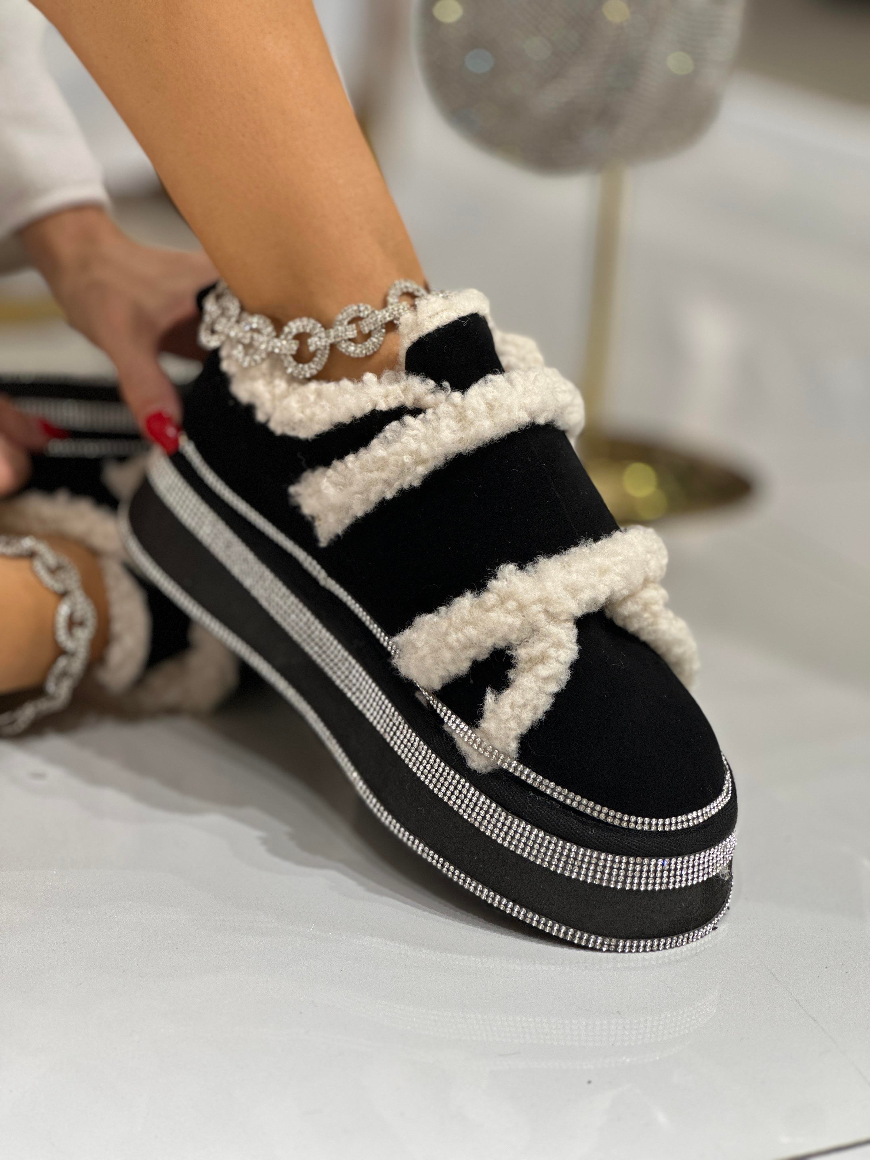 Champion Kristal Taşlı Bot Siyah - ANKLE BOOTS