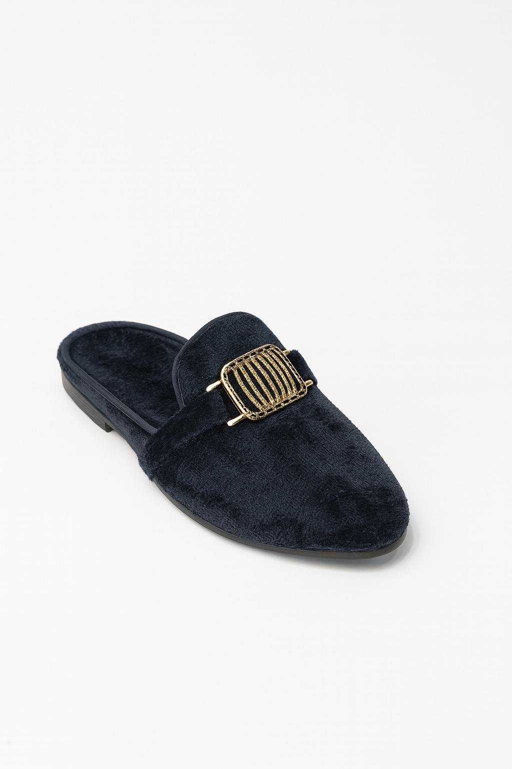 Charme Tüylü Terlik Lacivert - 