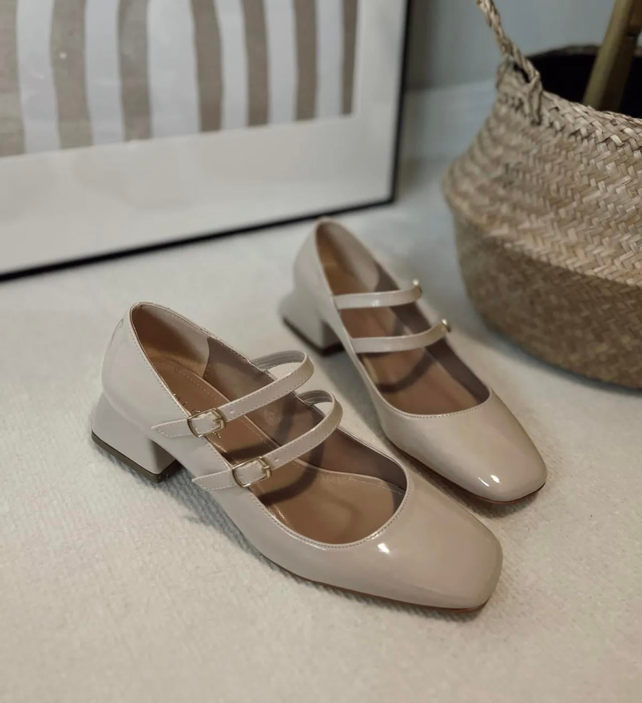 Cinzia Topuklu Rugan Babet Bej - KADIN AYAKKABI