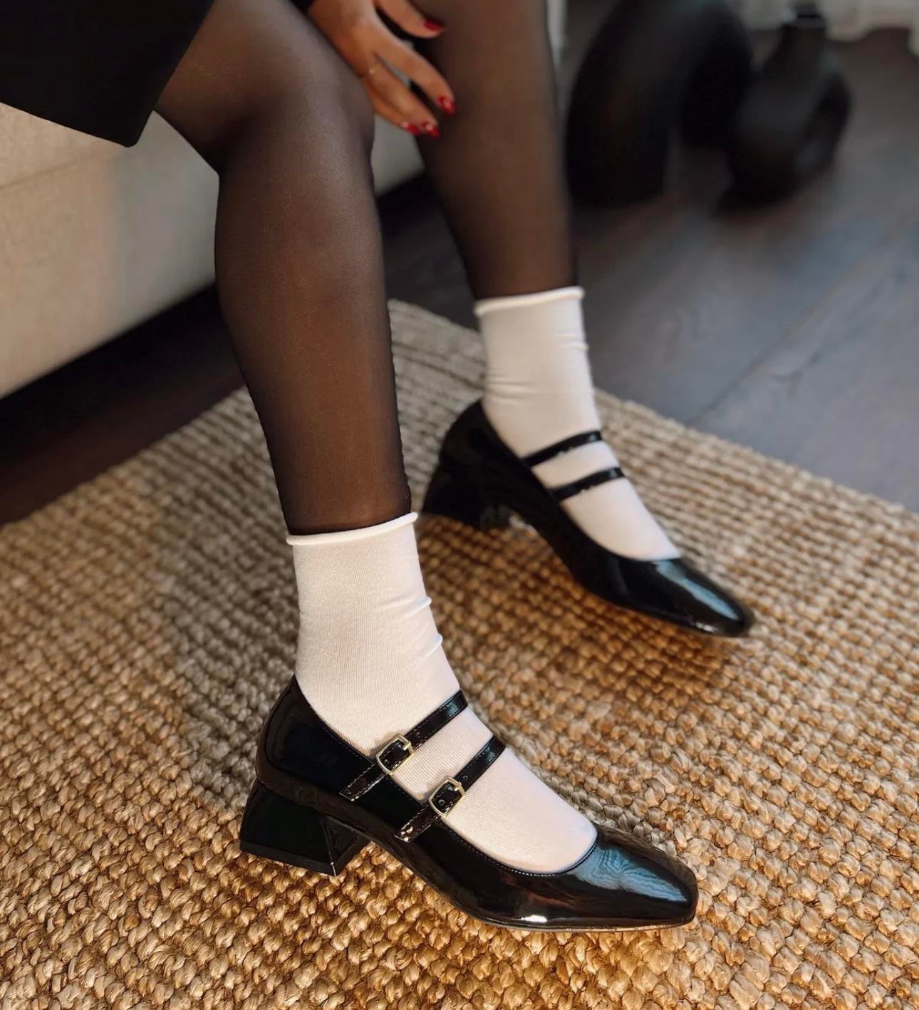 Cinzia Topuklu Rugan Babet Siyah - KADIN AYAKKABI