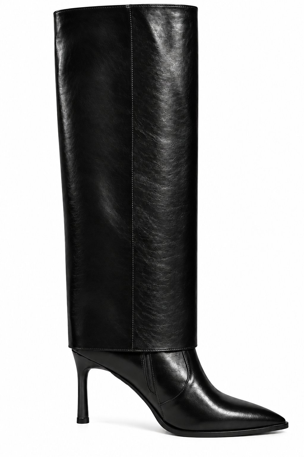 Classic Black İnce Topuk Çizme - Topuklu Çizme