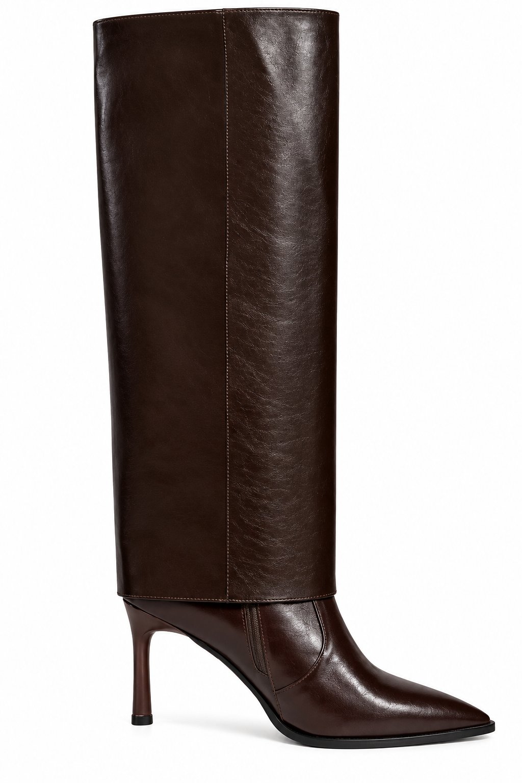 Classic Brown İnce Topuk Çizme - Topuklu Çizme