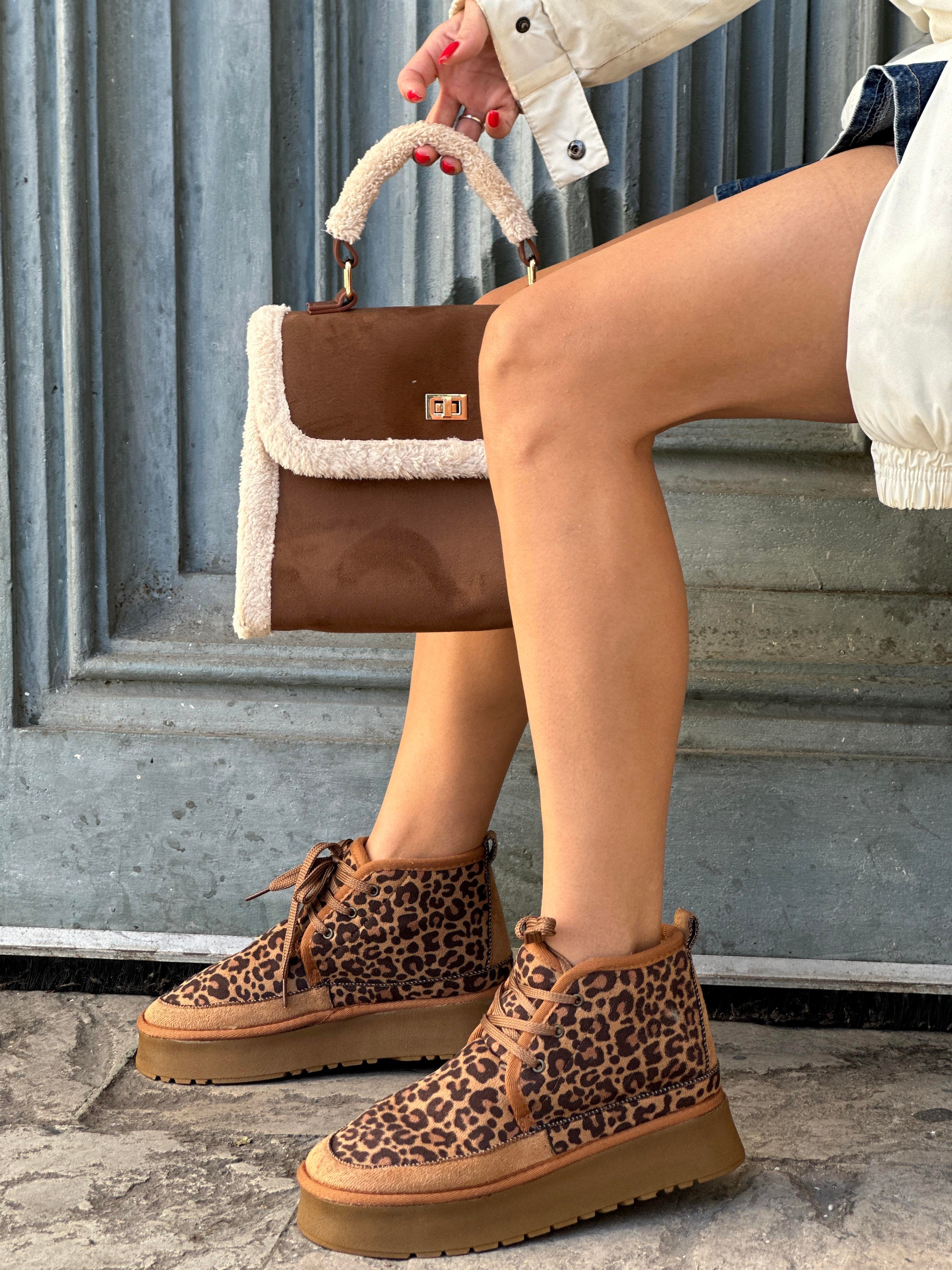 Coco Kürklü Kadın Bot Leopar - BOT