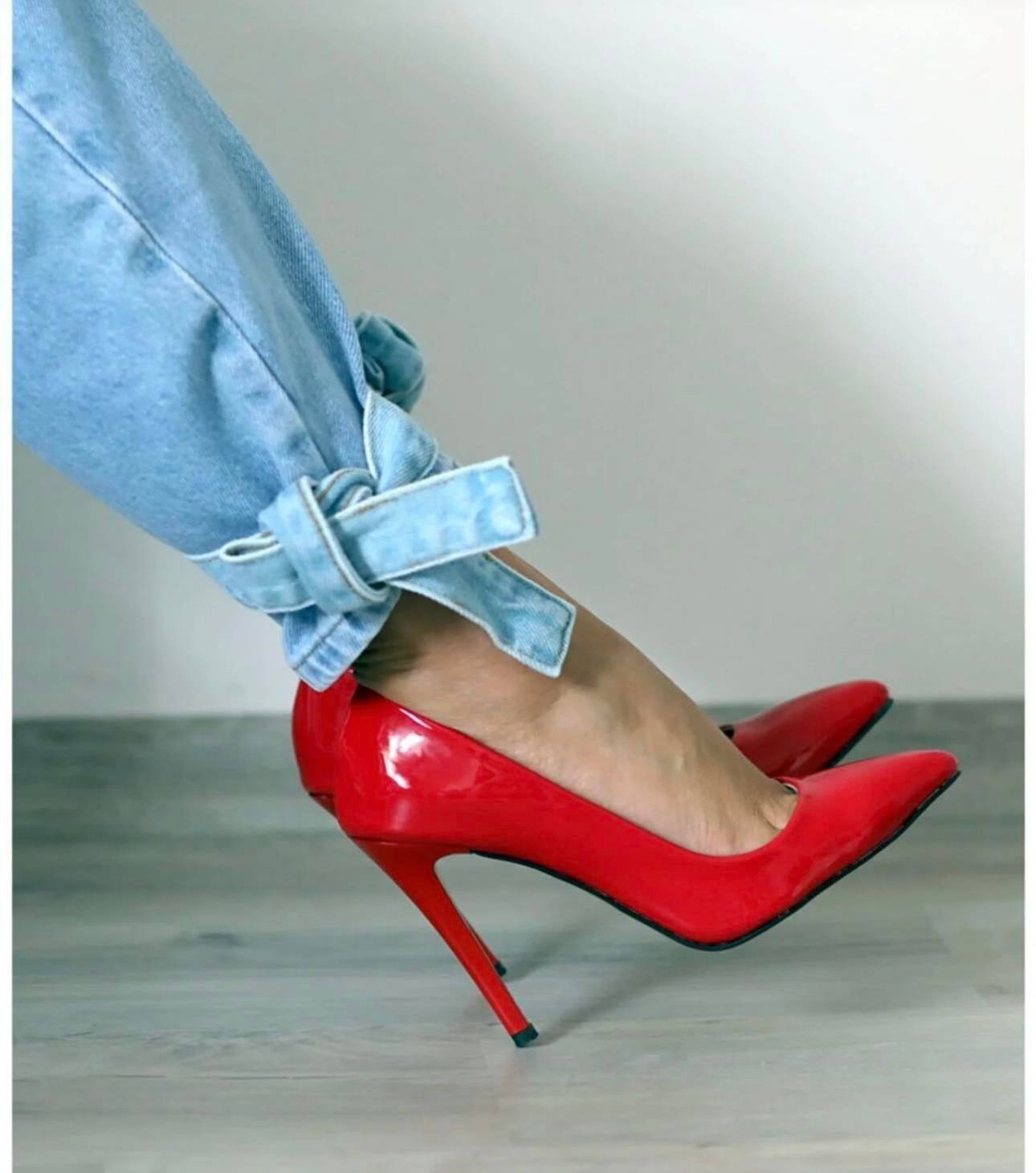 Cosmos Topuklu Rugan Stiletto Kırmızı - Stiletto