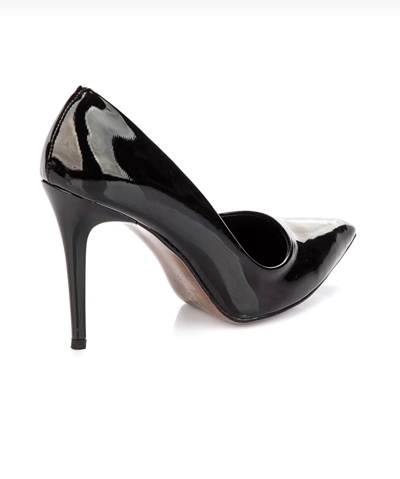 Cosmos Topuklu Rugan Stiletto Siyah - KADIN AYAKKABI