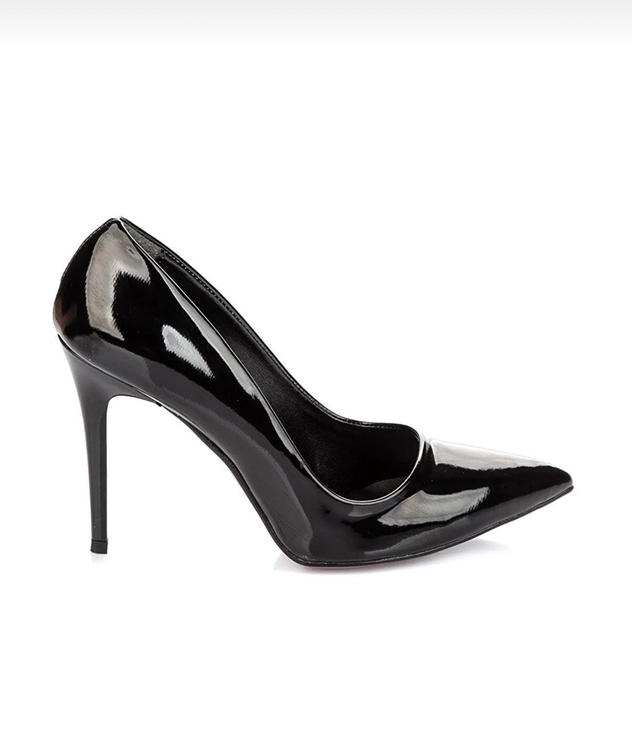 Cosmos Topuklu Rugan Stiletto Siyah - Stiletto