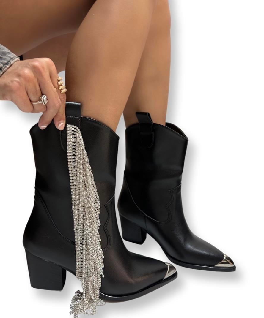Cosy Cowboy Boots Black - Topuklu Bot