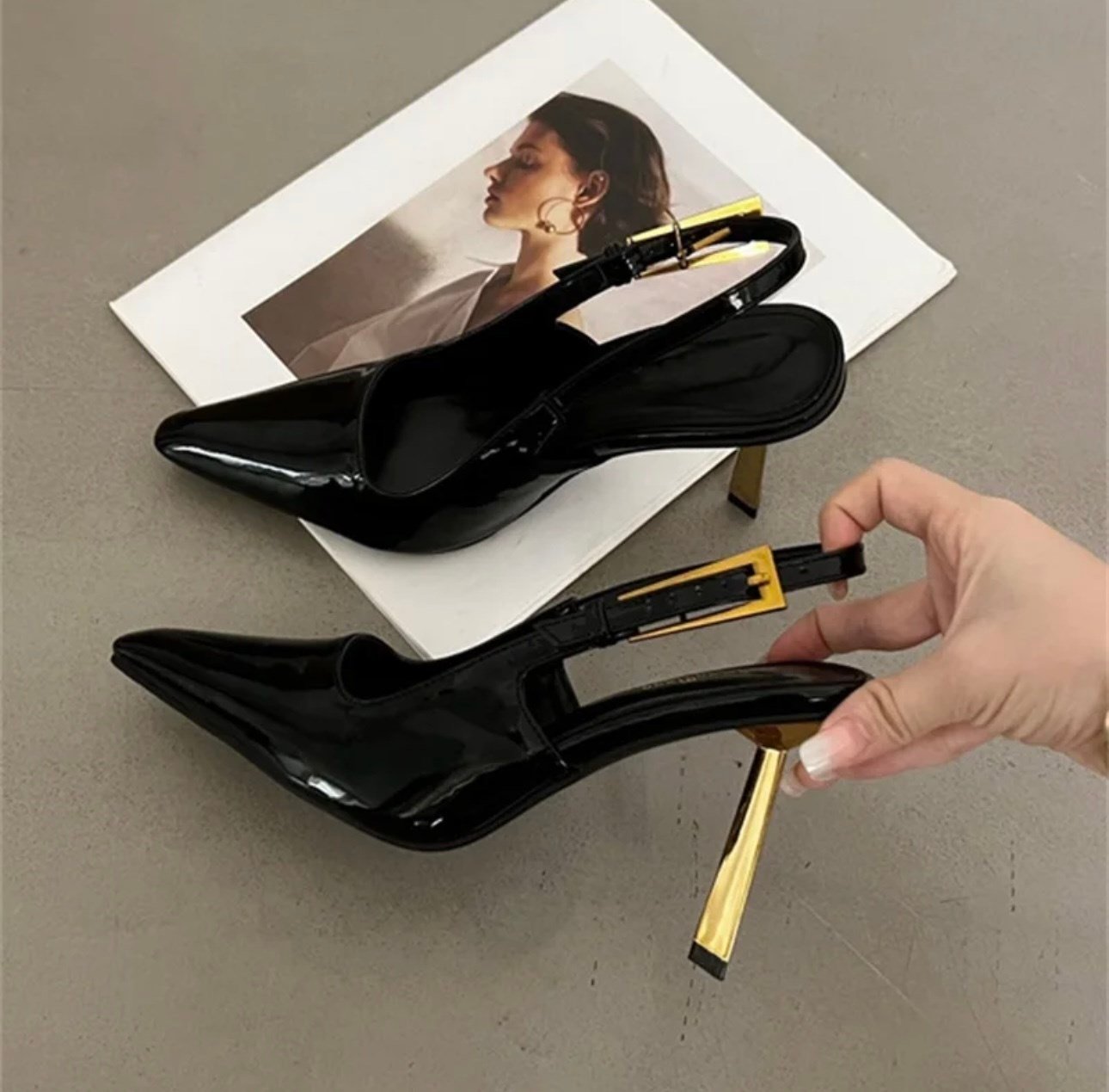 Cox Topuklu Rugan Stiletto Siyah - Stiletto