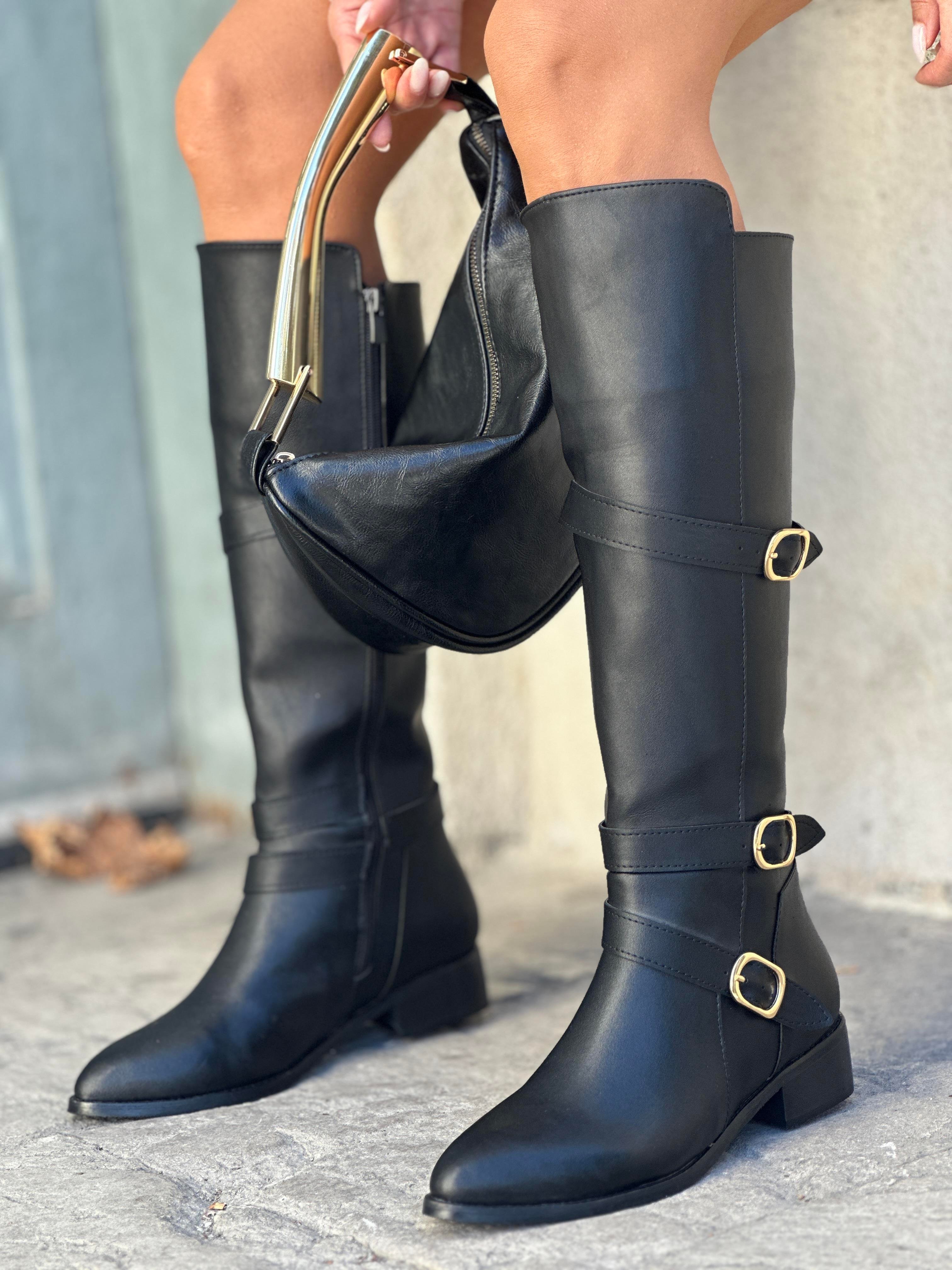 Cund Deri Çizme Siyah - LONG BOOTS