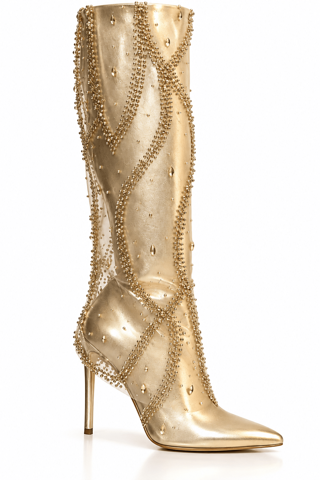 Denisa Long Boot Gold - Özel Tasarım Çizme