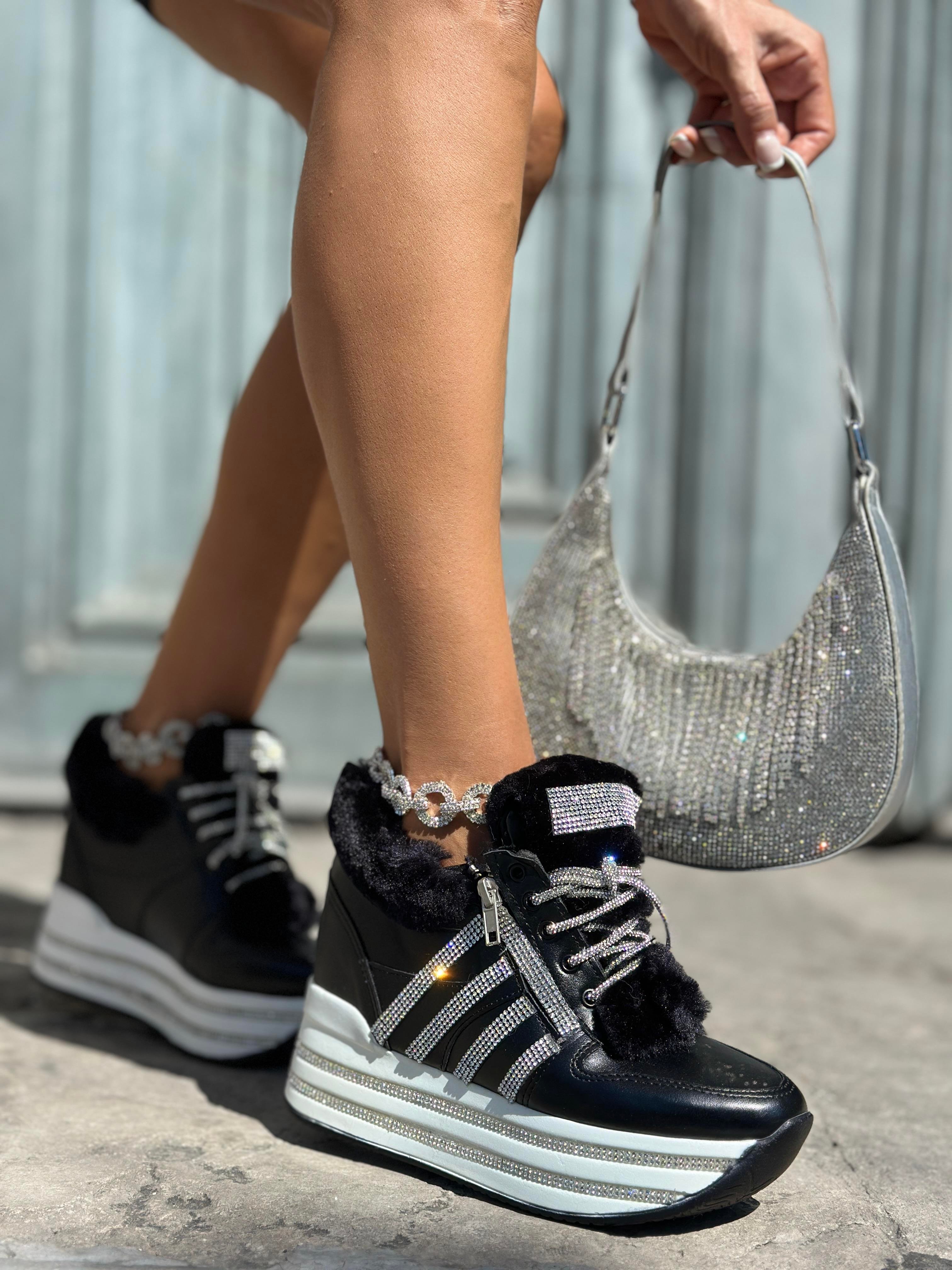 Diago Topuklu Spor Ayakkabı Siyah - WOMAN SHOES