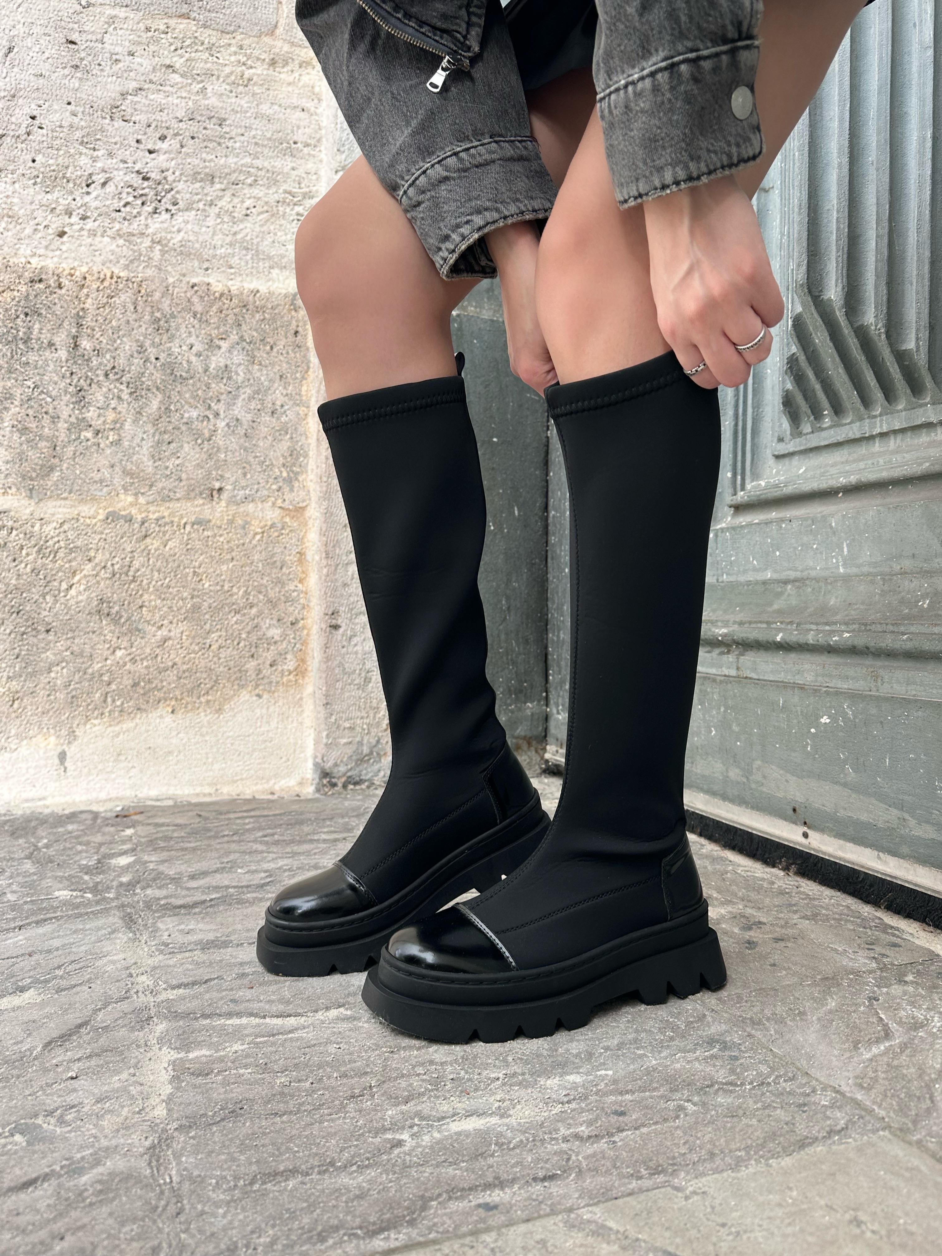 Diana Çizme Siyah - Düz Çizme