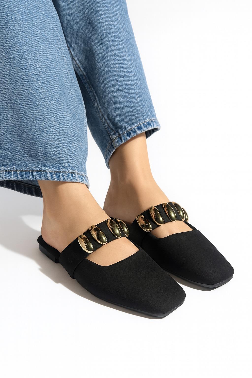 Diva Süet Terlik Siyah - Kışlık Terlik