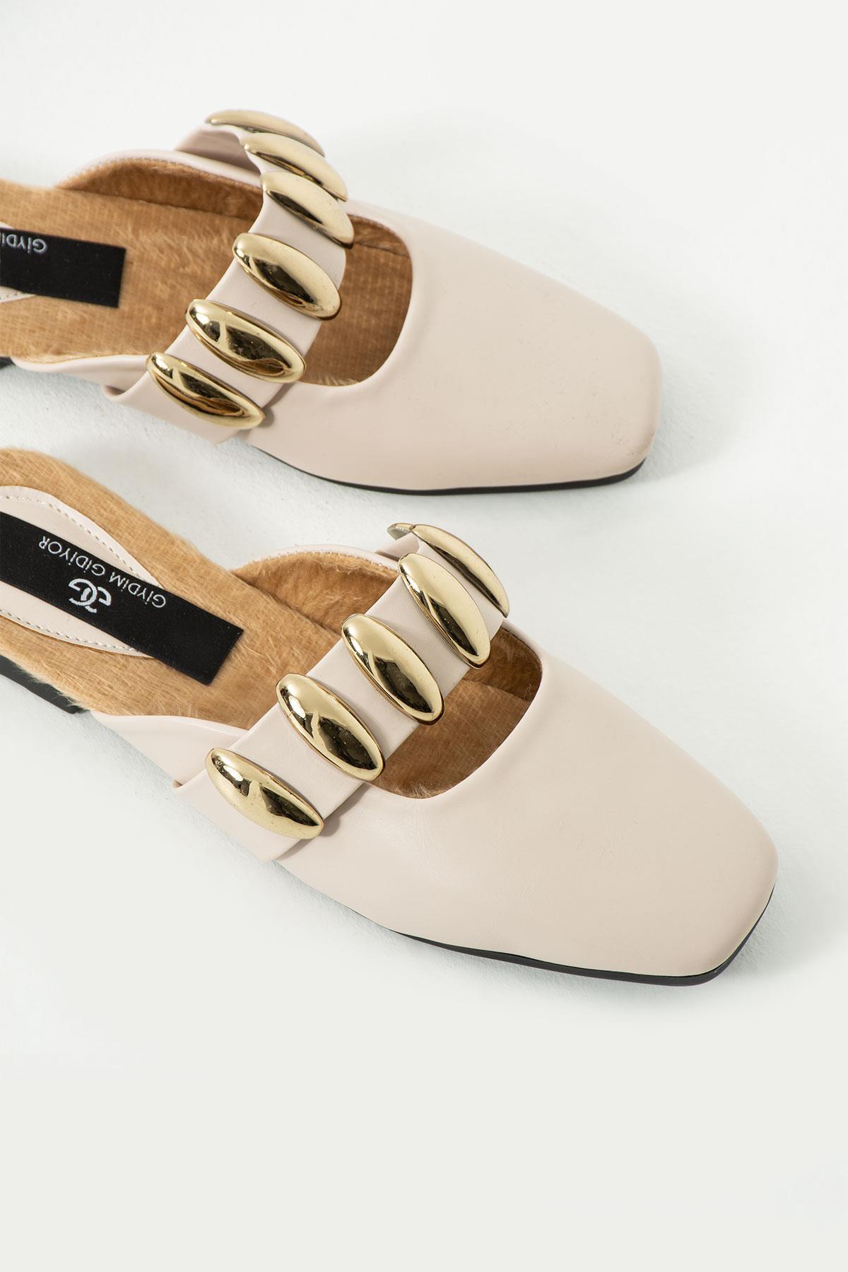 Diva Terlik Bej - Düz Taban Terlik