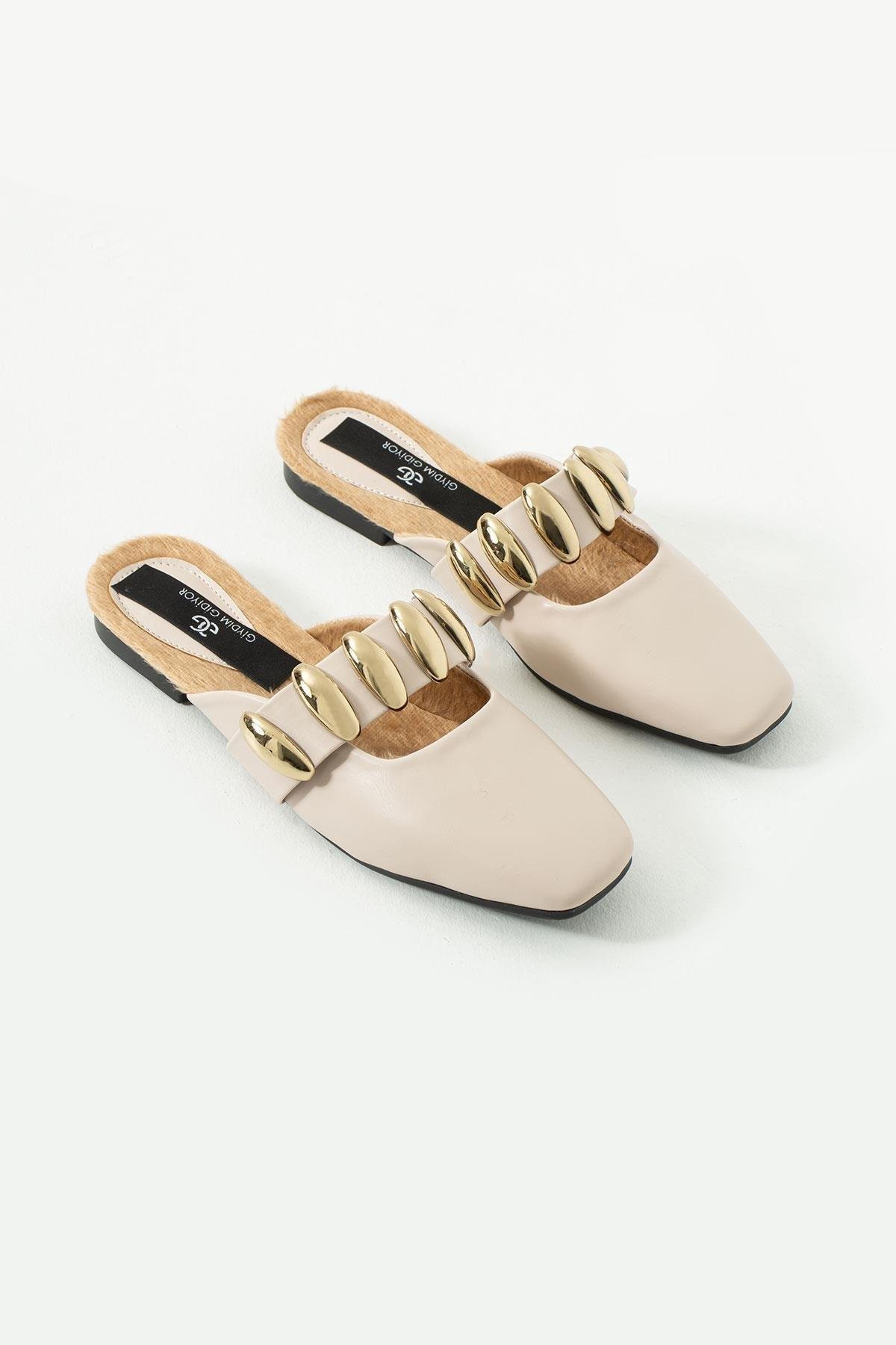 Diva Terlik Bej - Düz Taban Terlik