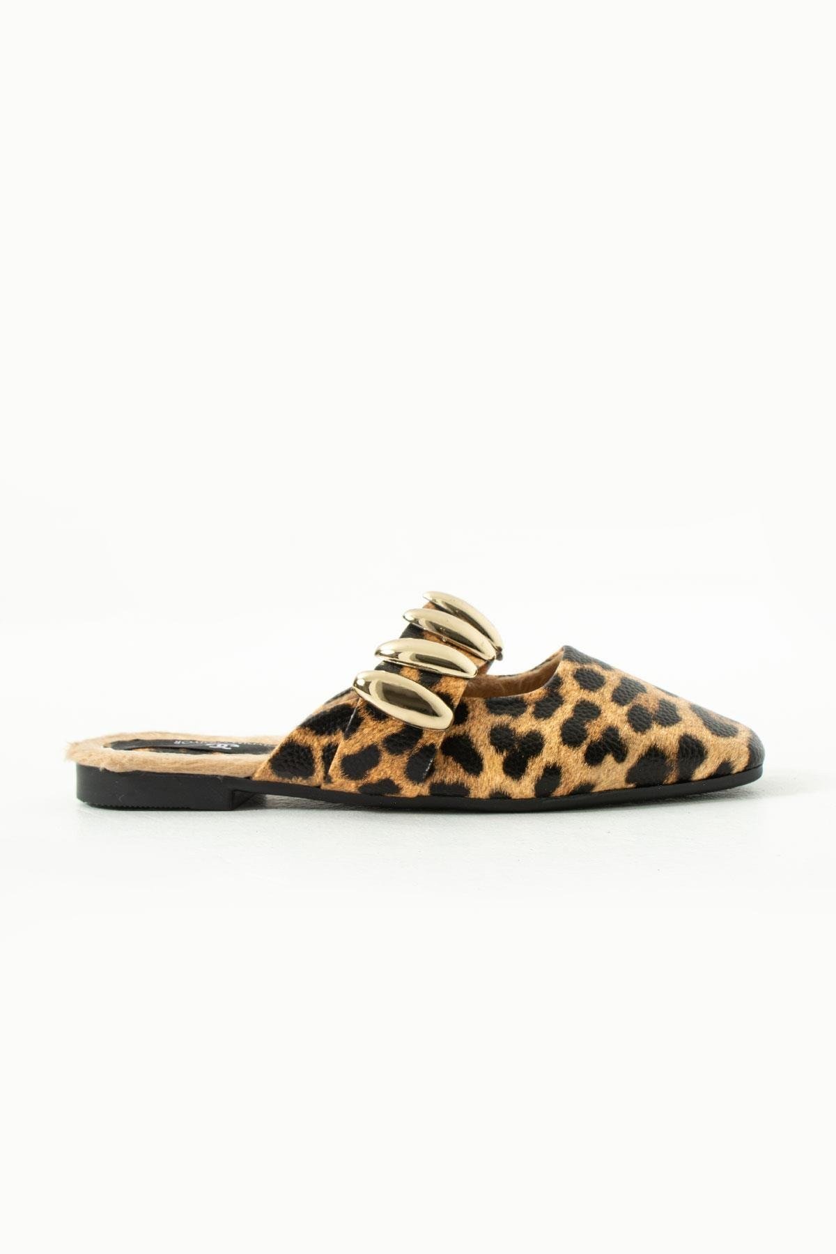 Diva Terlik Leopar - Düz Taban Terlik