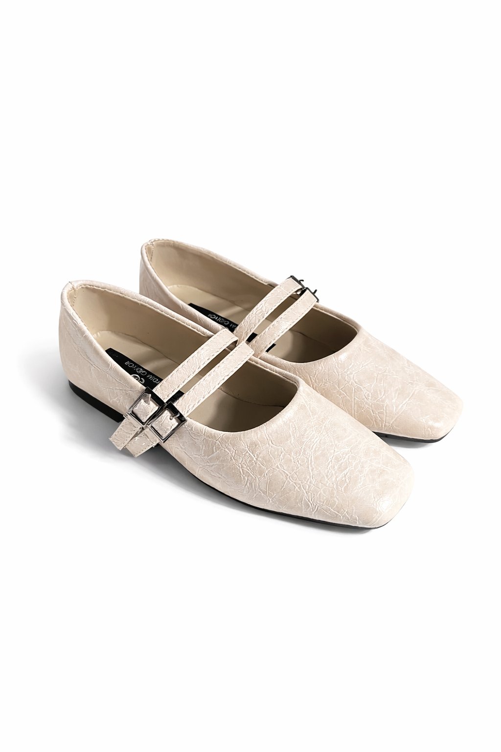 Duo Strap Mary Jane Babet Ekru - Düz Babet