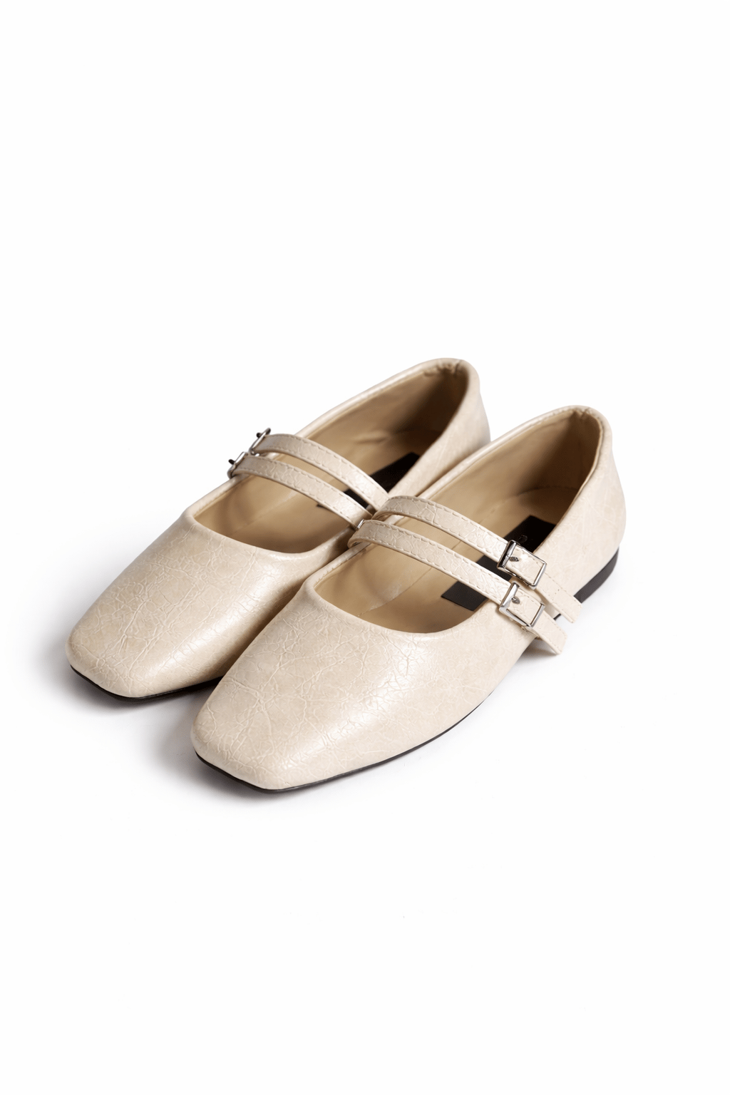 Duo Strap Mary Jane Babet Ekru - Düz Babet