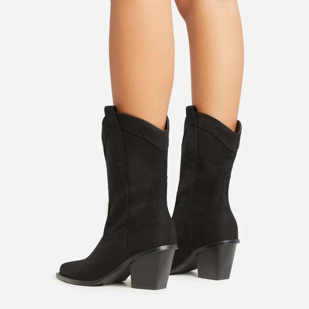 Dylan Kovboy Süet Bot Siyah - KADIN AYAKKABI