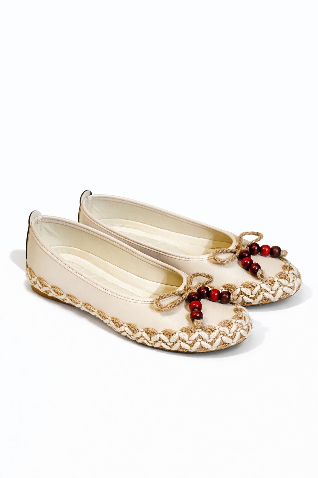 Elara Babet Krem - Düz Babet