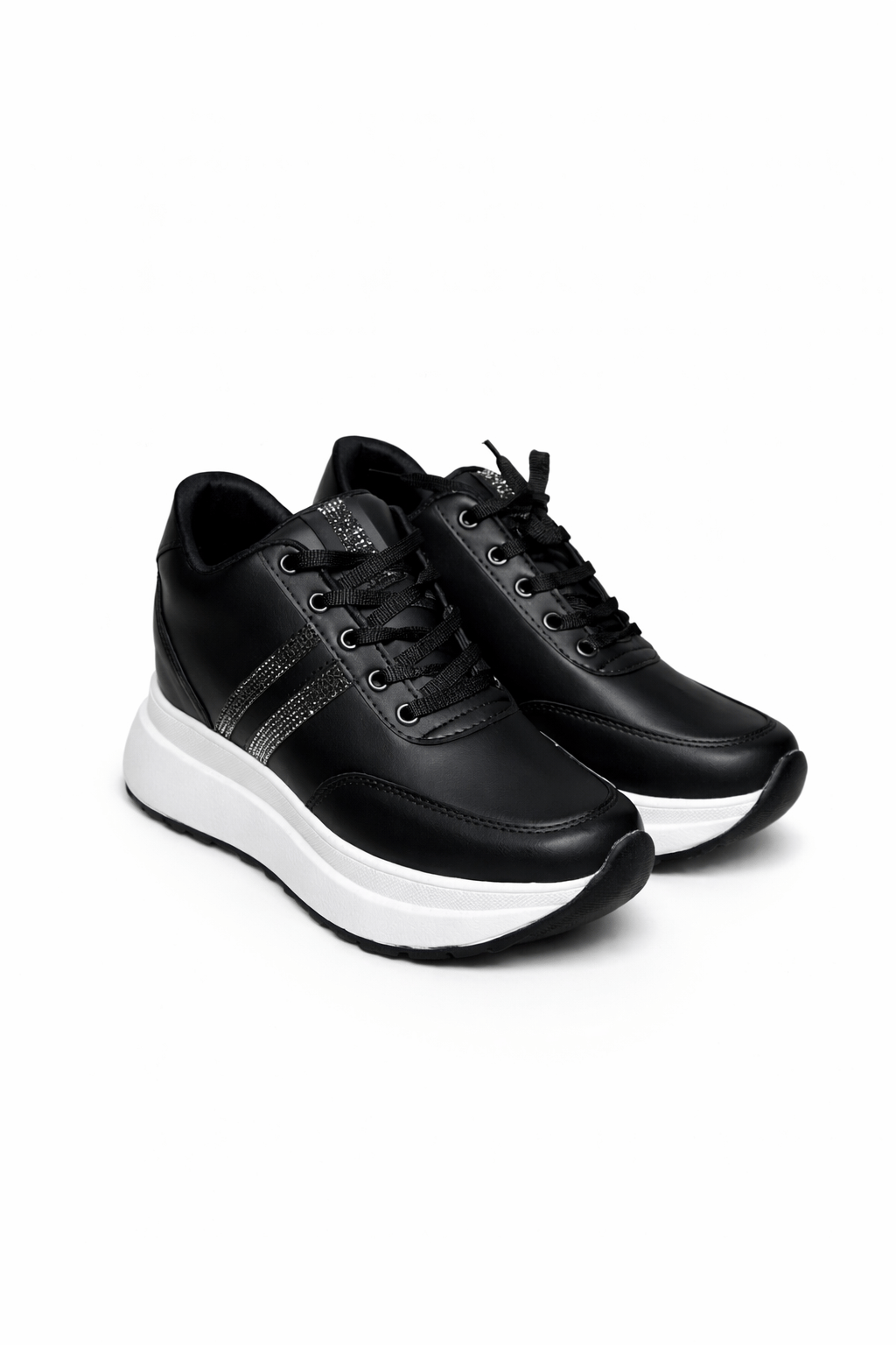 Elara Luxe Platform Gizli Topuk Spor Ayakkabı Siyah - Spor Ayakkabı
