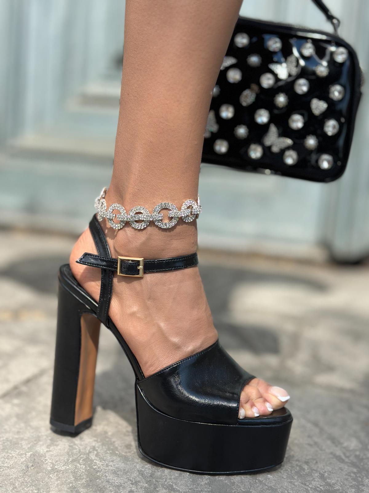 Ewisy Platform Topuklu Ayakkabı Siyah - KADIN AYAKKABI