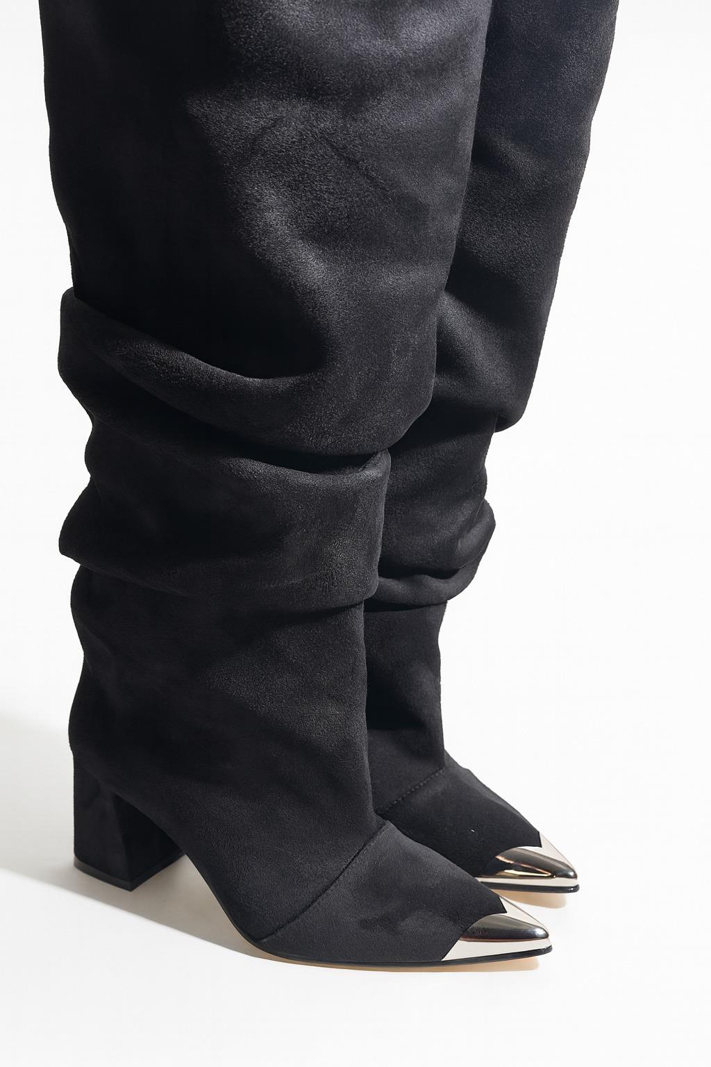 Farfet Süet Çizme Siyah - Cowboy Çizme