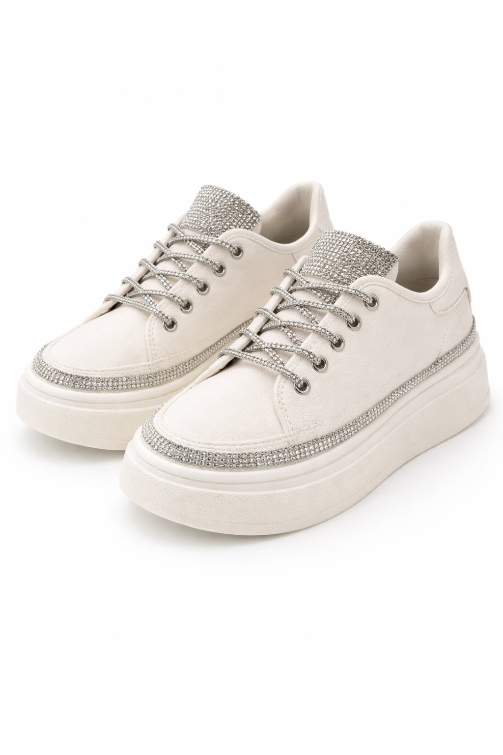 Feshi Kristal Taşlı Spor Ayakkabı Beyaz - Spor Ayakkabı