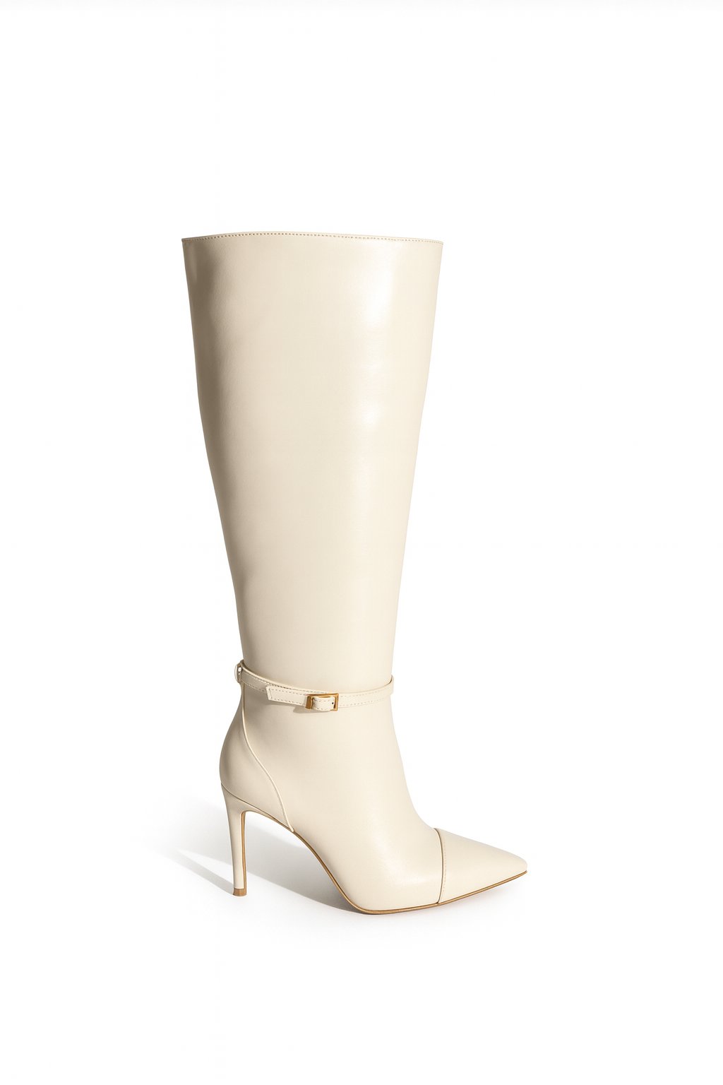 Fexi Çizme Krem - Topuklu Çizme
