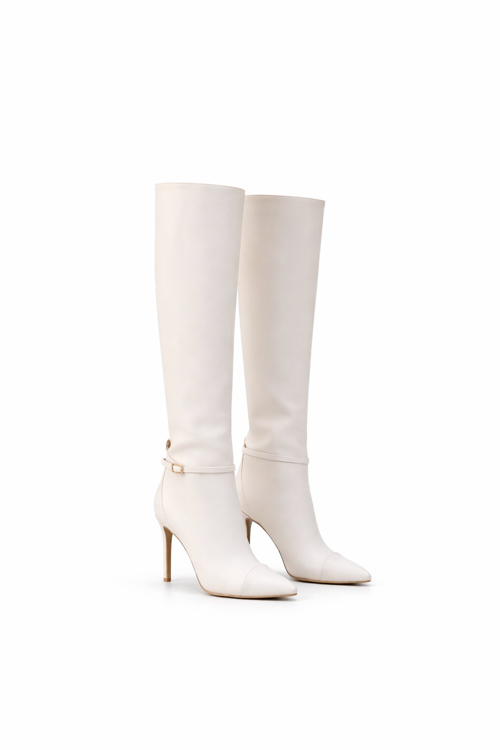 Fexi Çizme Krem - Topuklu Çizme