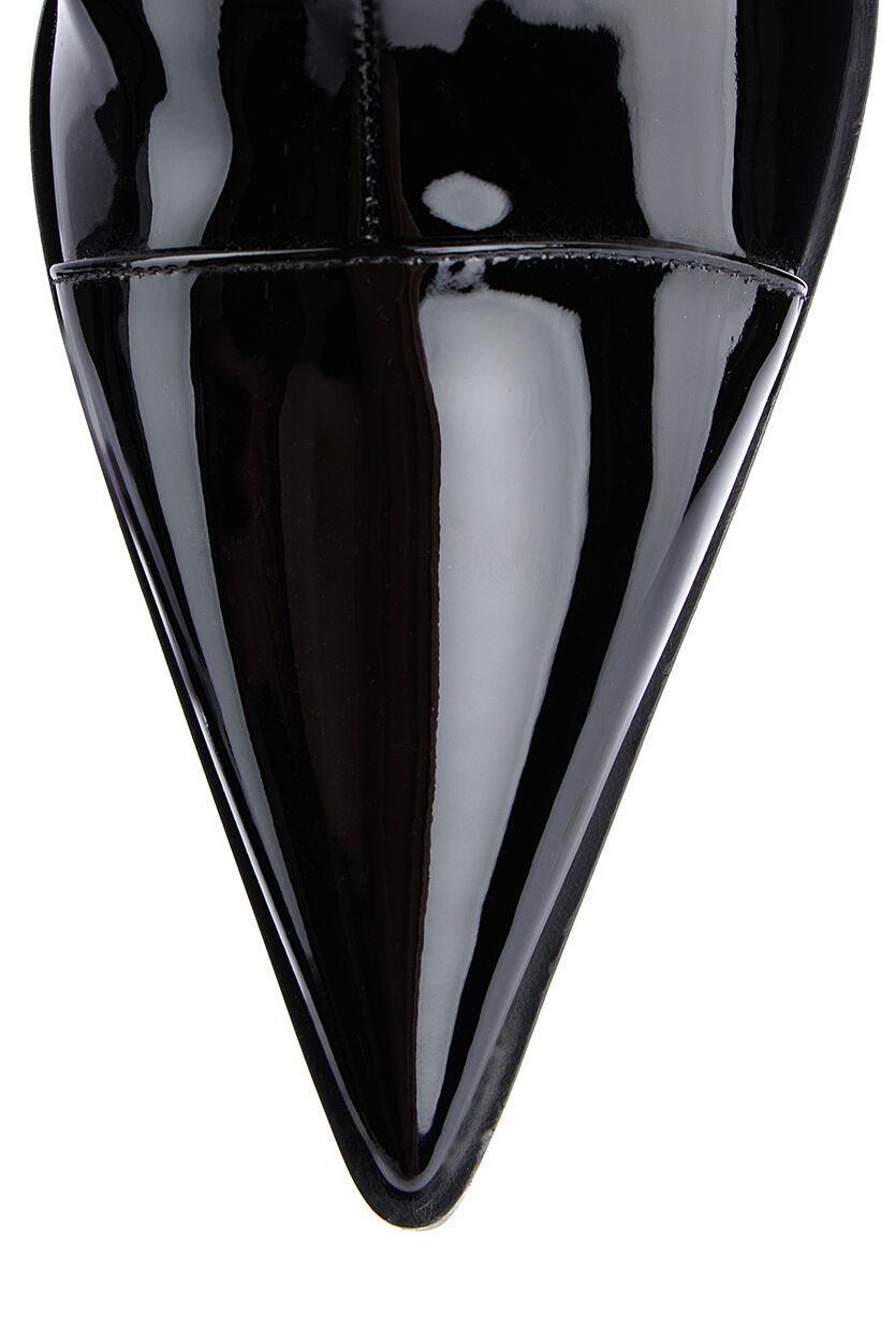 Fexi Dizüstü Rugan Çizme Siyah - Topuklu Çizme