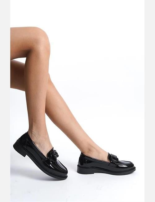 Fiole Rugan Loafer Siyah - WOMAN SHOES
