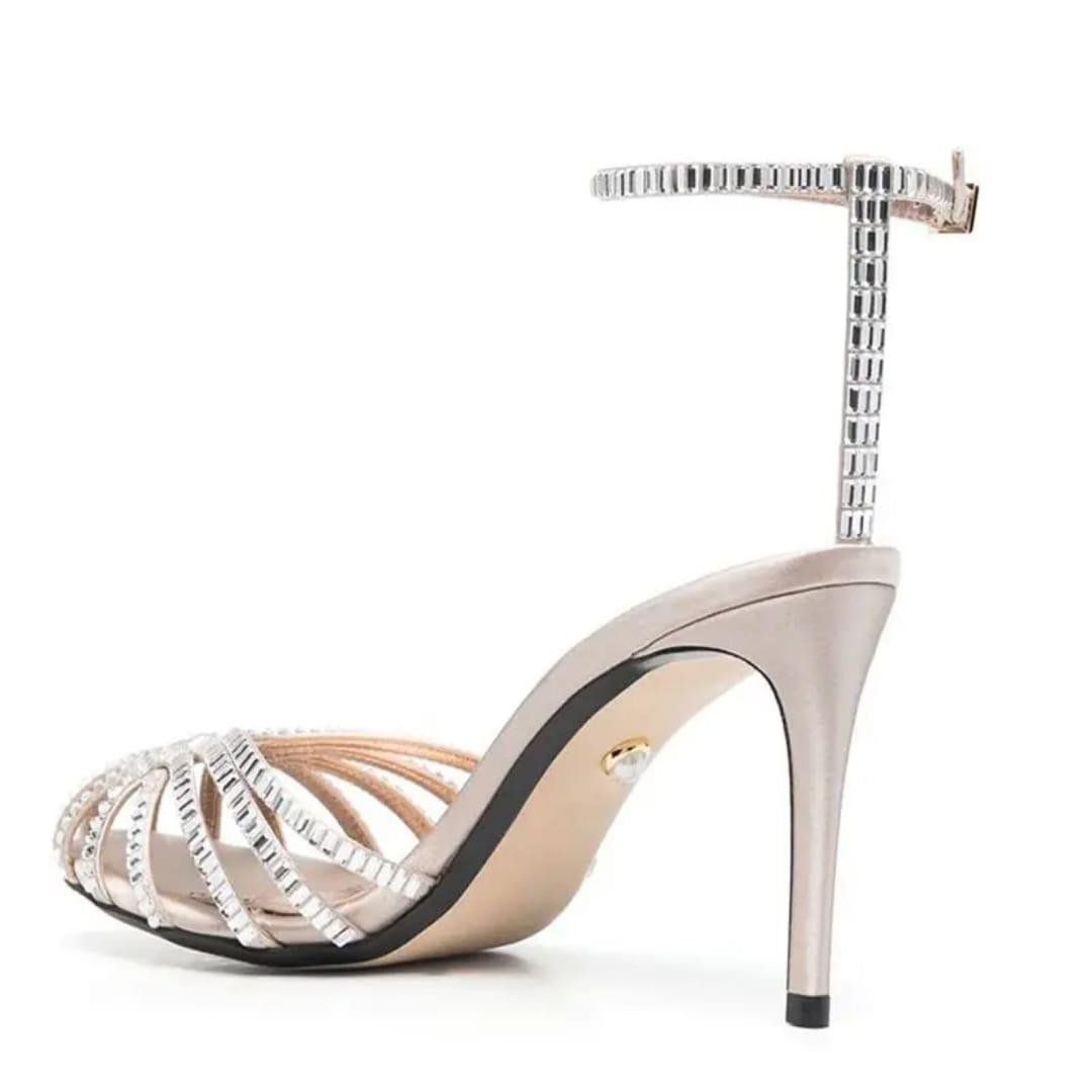 Fire Kristal Taşlı Topuklu Ayakkabı Gümüş - KADIN AYAKKABI