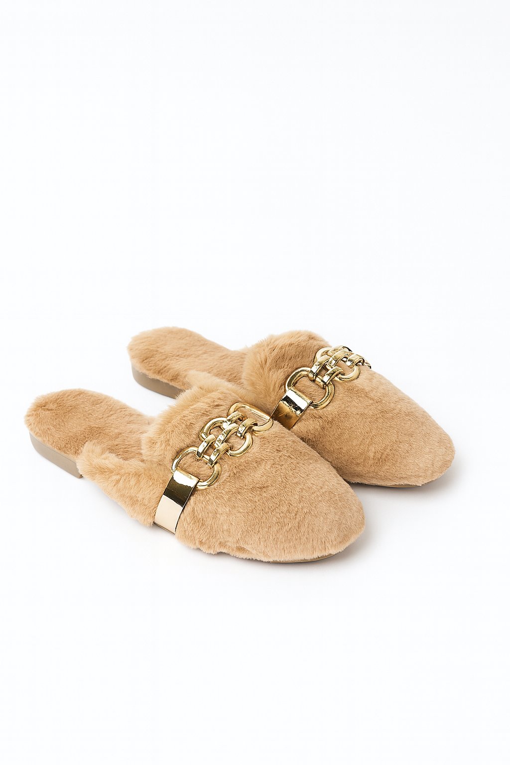 Forte Tüylü Terlik Kahverengi - WOMAN SHOES