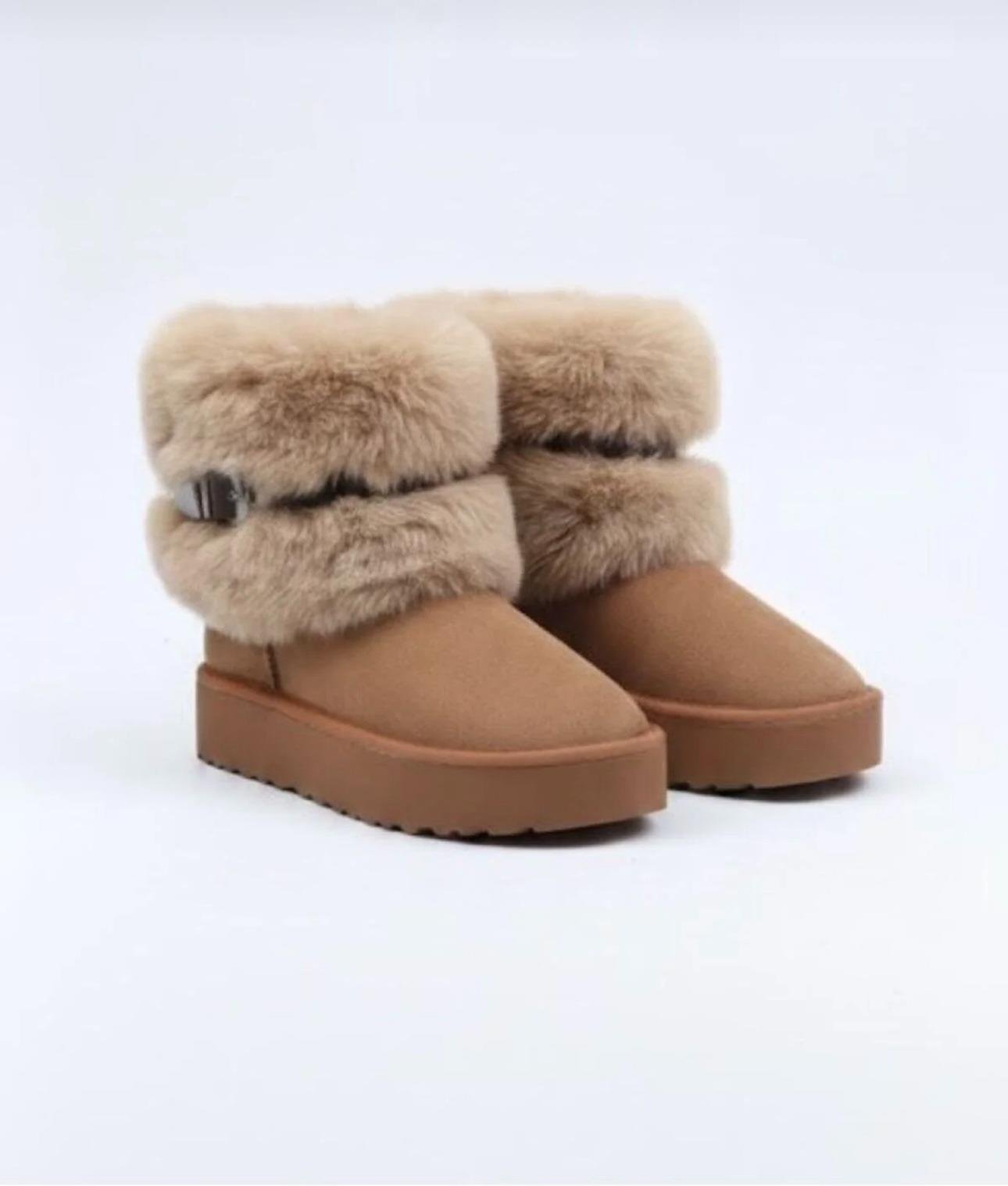 Furry Comfort Bot Bej - 