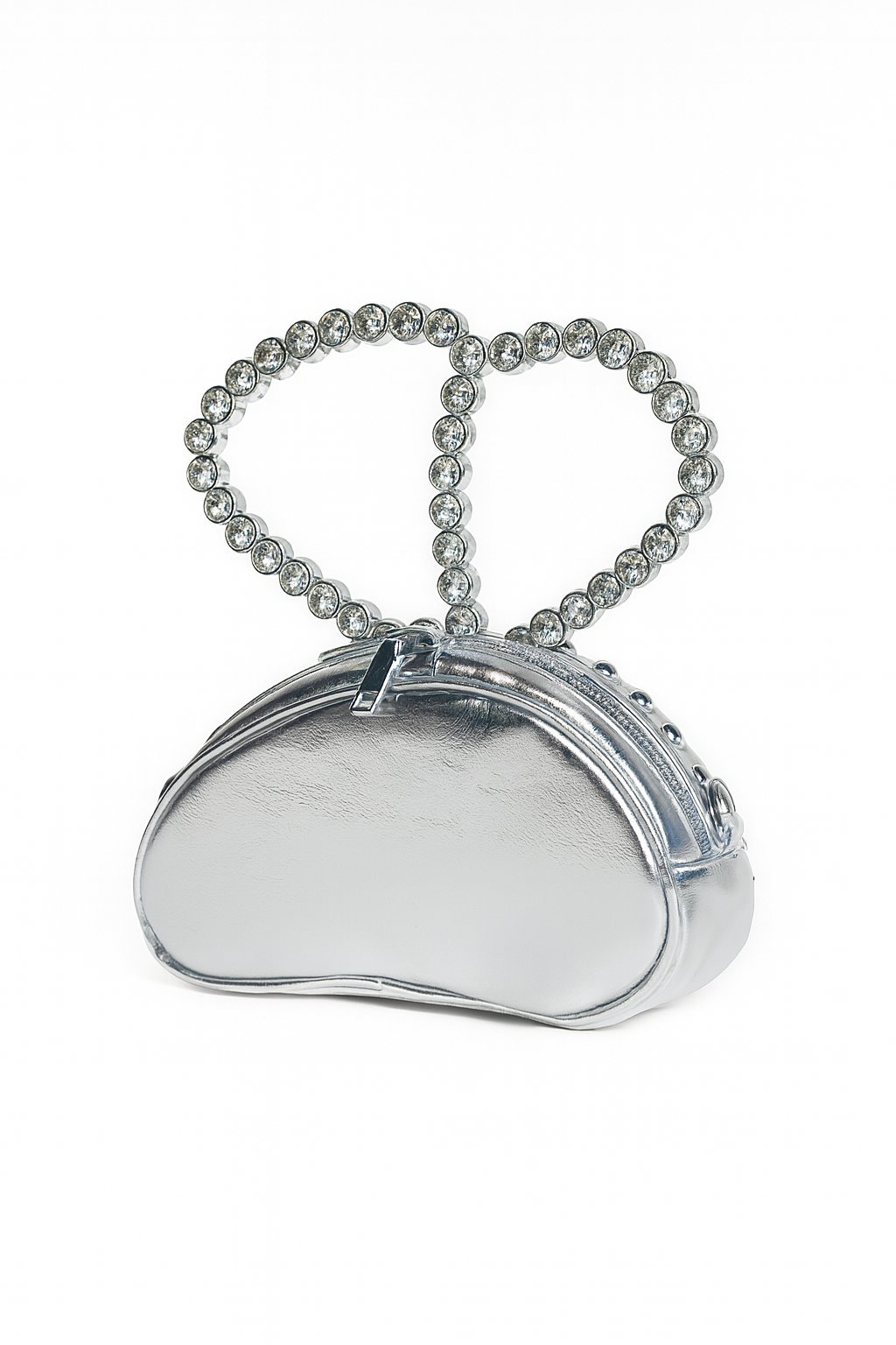 Gia Kristal Taşlı Çanta Gümüş - Abiye Çanta