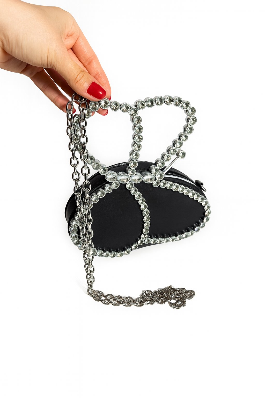 Gia Kristal Taşlı Çanta Siyah - Taşlı Çanta