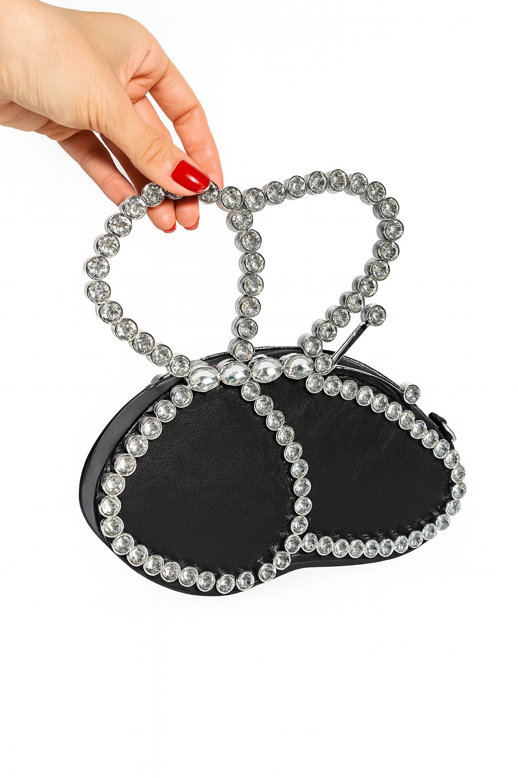 Gia Kristal Taşlı Çanta Siyah - Taşlı Çanta