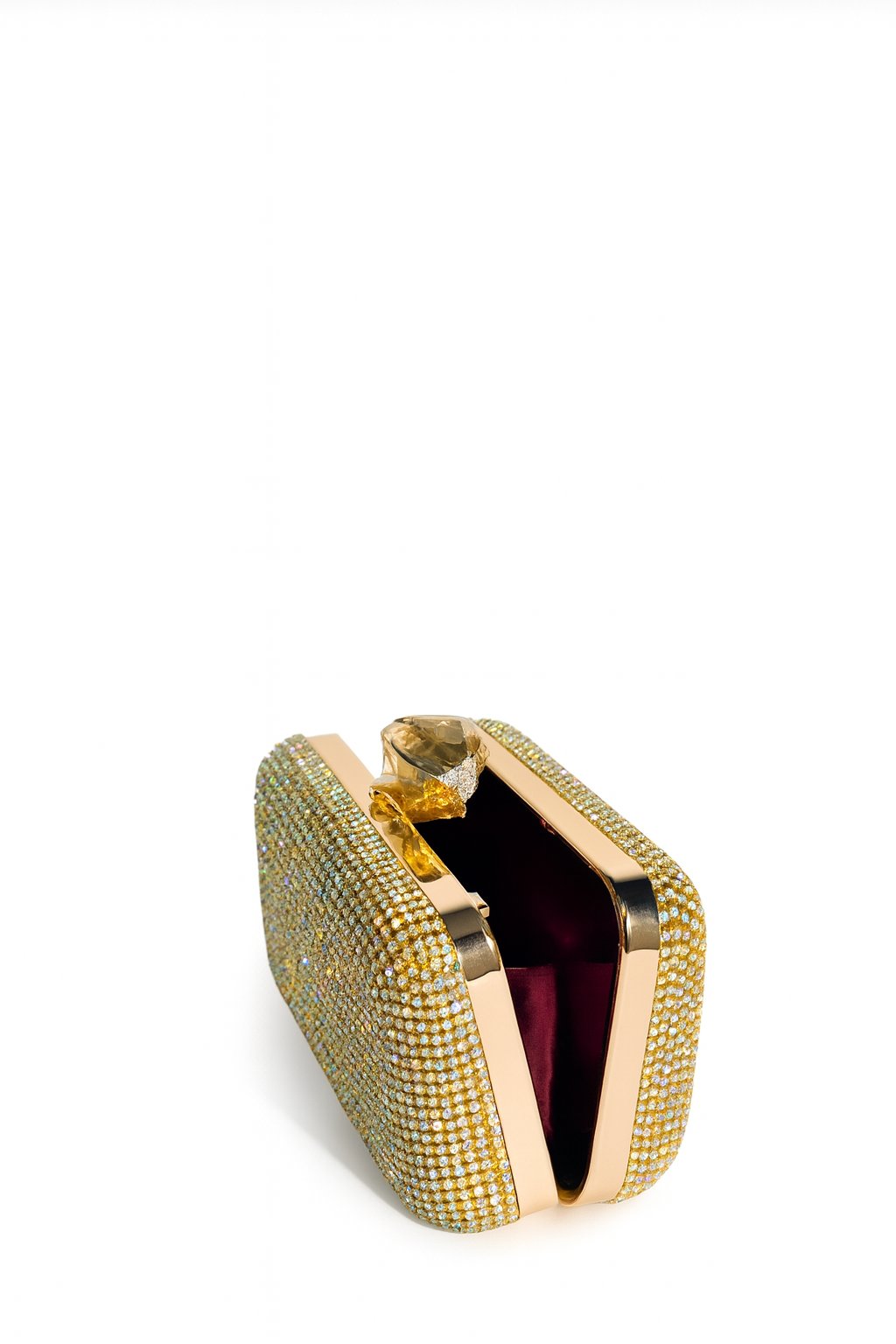 Gold Luxury Kristal Çanta - 