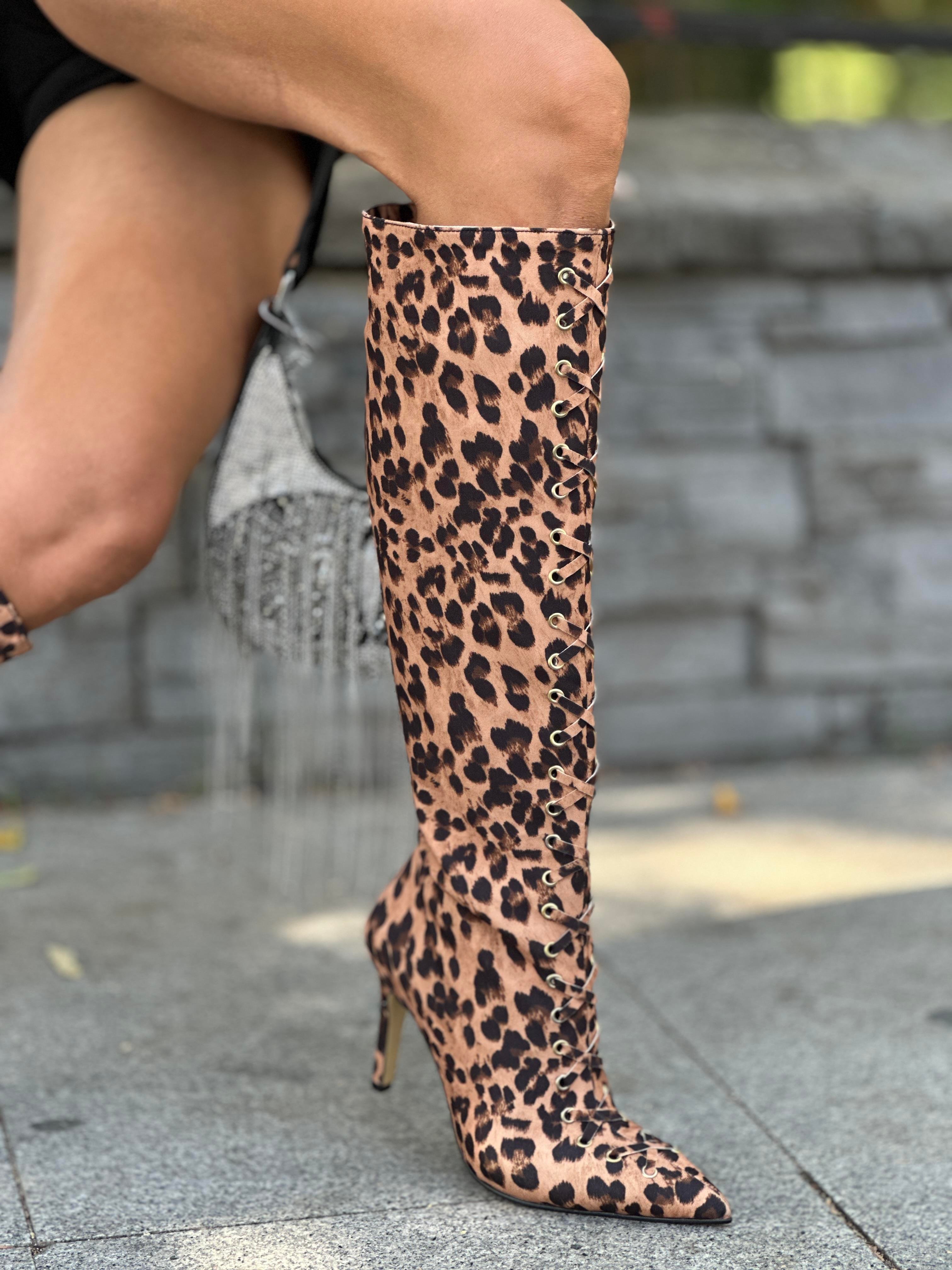 Grace Süet Çizme Leopar - ÇİZME