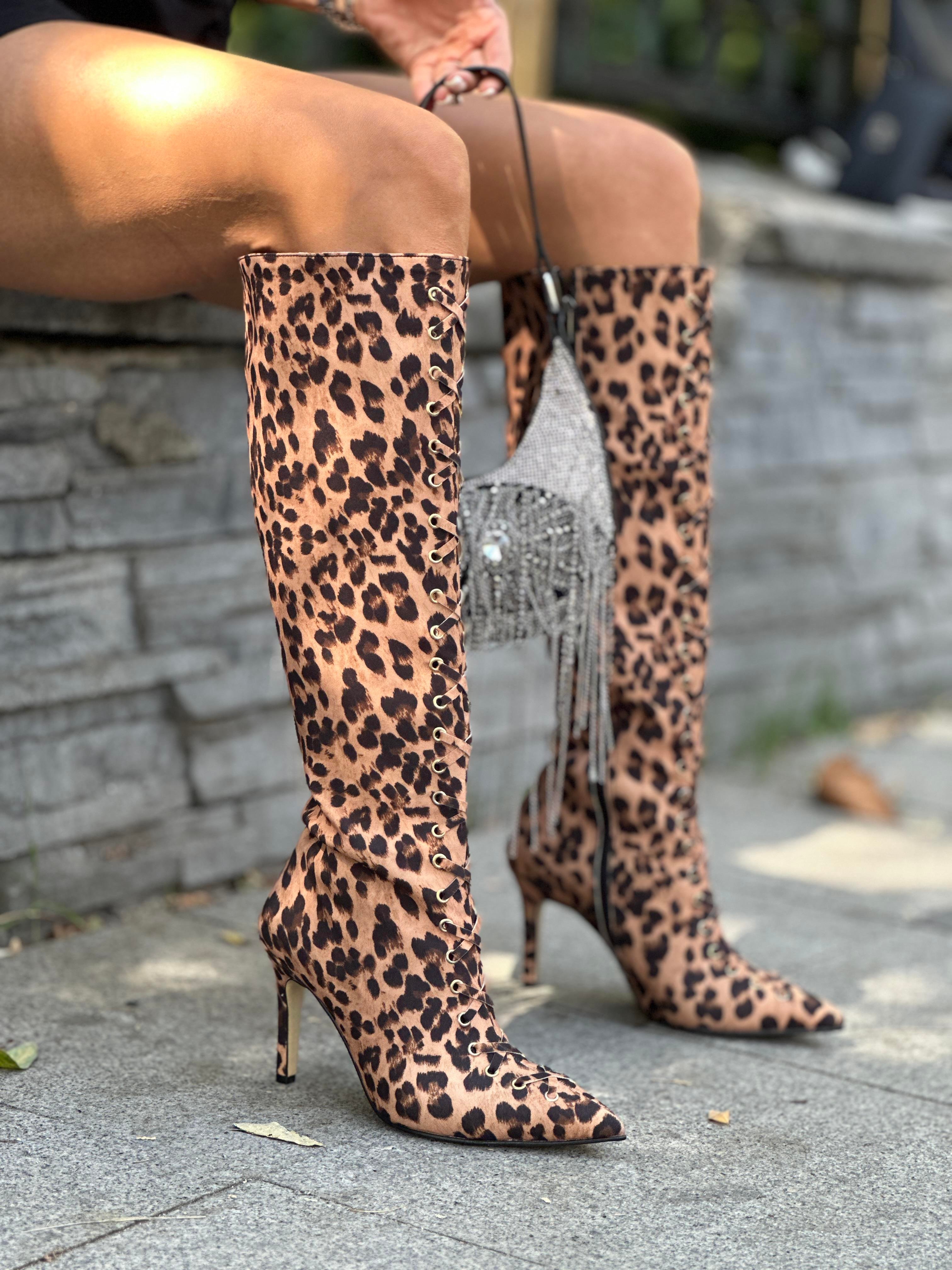 Grace Süet Çizme Leopar - ÇİZME