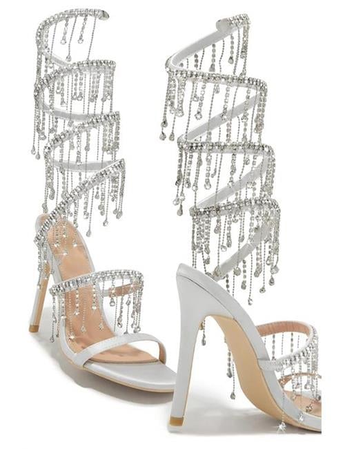 Greta Kristal Taşlı Ayakkabı Gümüş - KADIN AYAKKABI