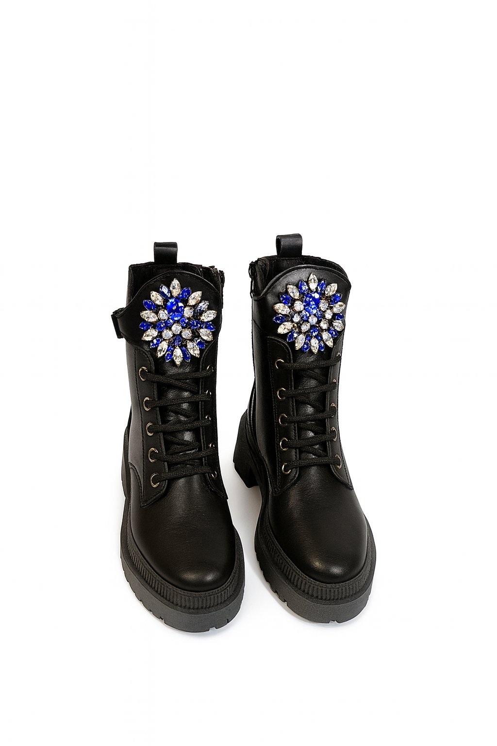 Haşmet Kristal Taşlı Özel Tasarım Bot Siyah - 