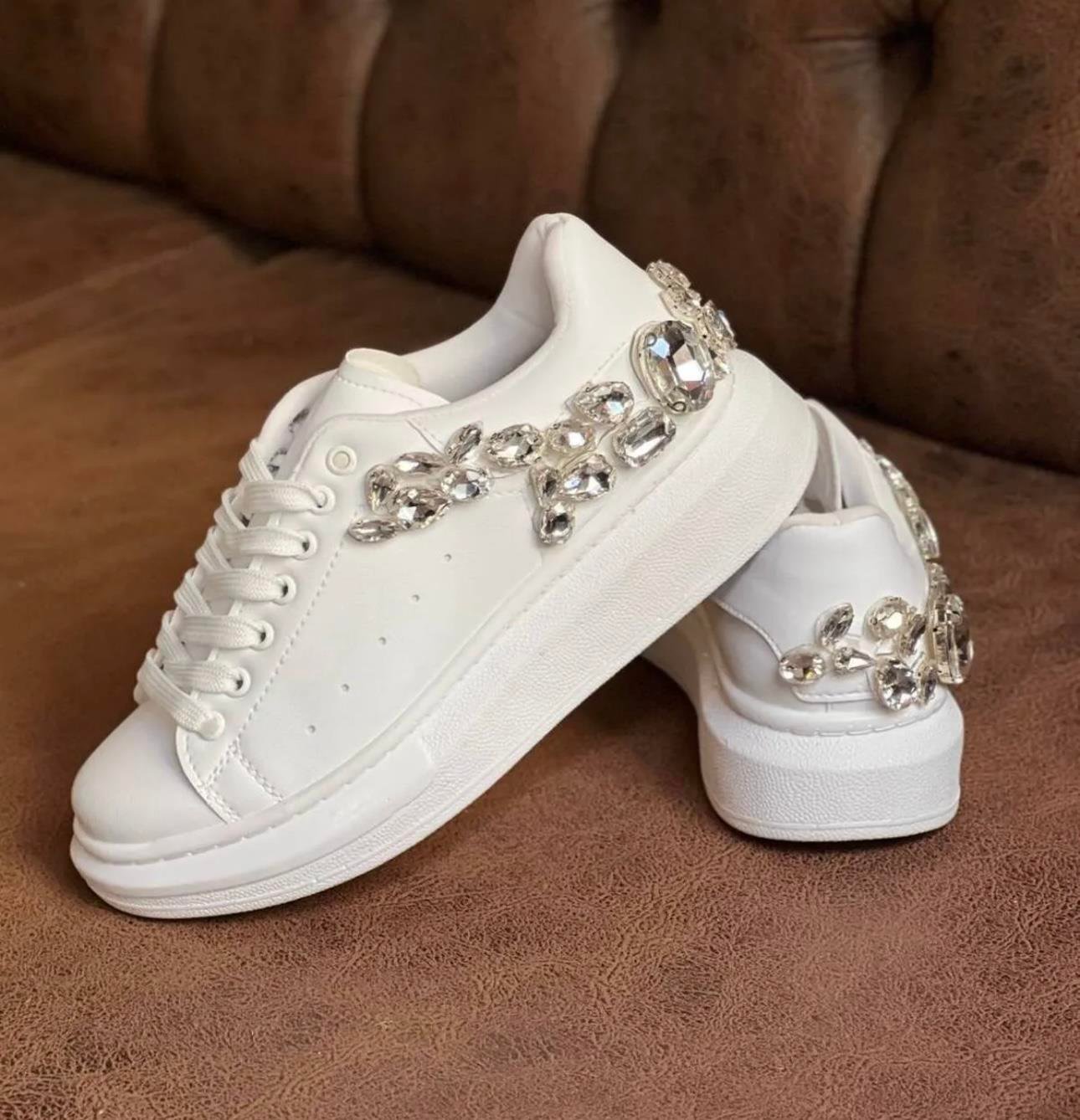 Henna Kristal Taşlı Sneaker Beyaz - WOMAN SHOES